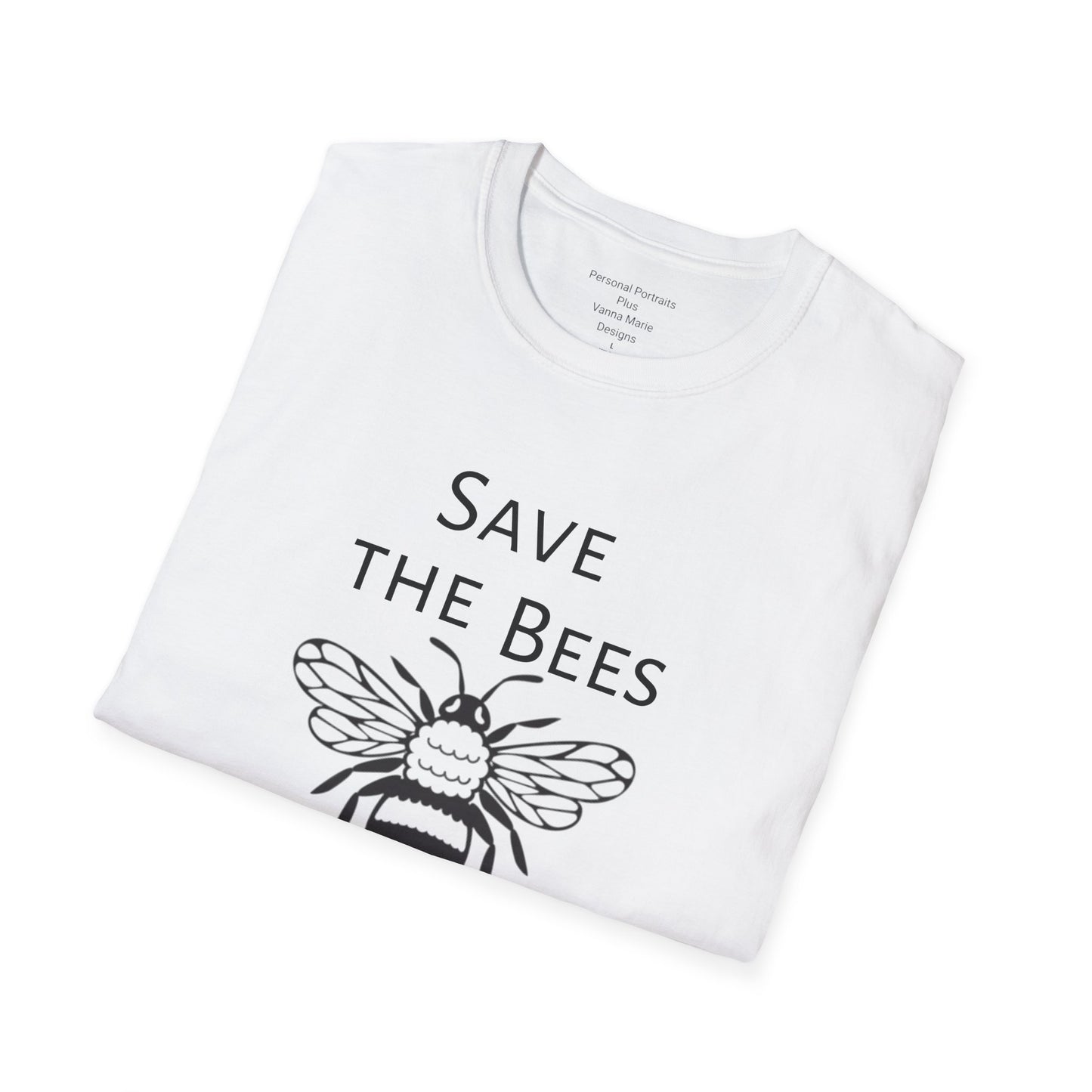 Unisex Softstyle T-Shirt/Save the Bees/With every Save the bees t- shirt purchased 10% of sales goes to bee organization's