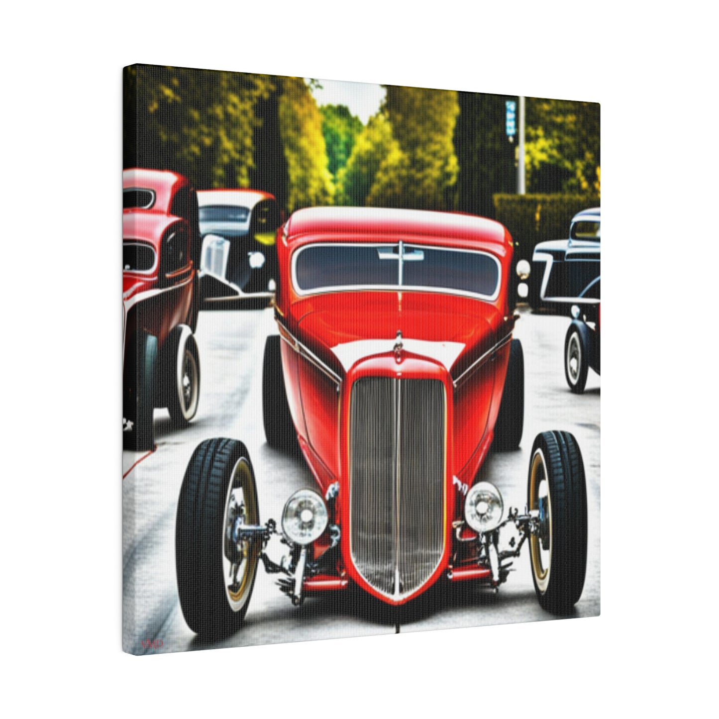 Digital Print Canvas, Stretched, 0.75"/Hot Rods Red