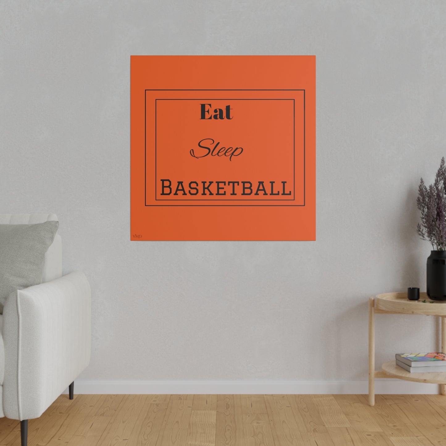 Digital Portrait Print/Canvas, Stretched, 0.75"/Eat Sleep Basketball/OR/BG