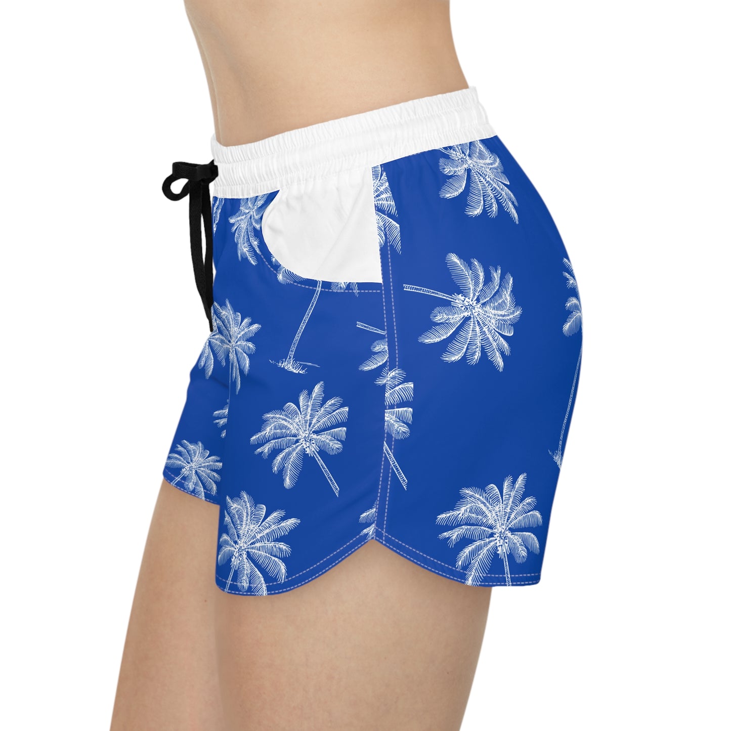 Women's Casual Shorts (AOP)/Palm Trees/Blue/White