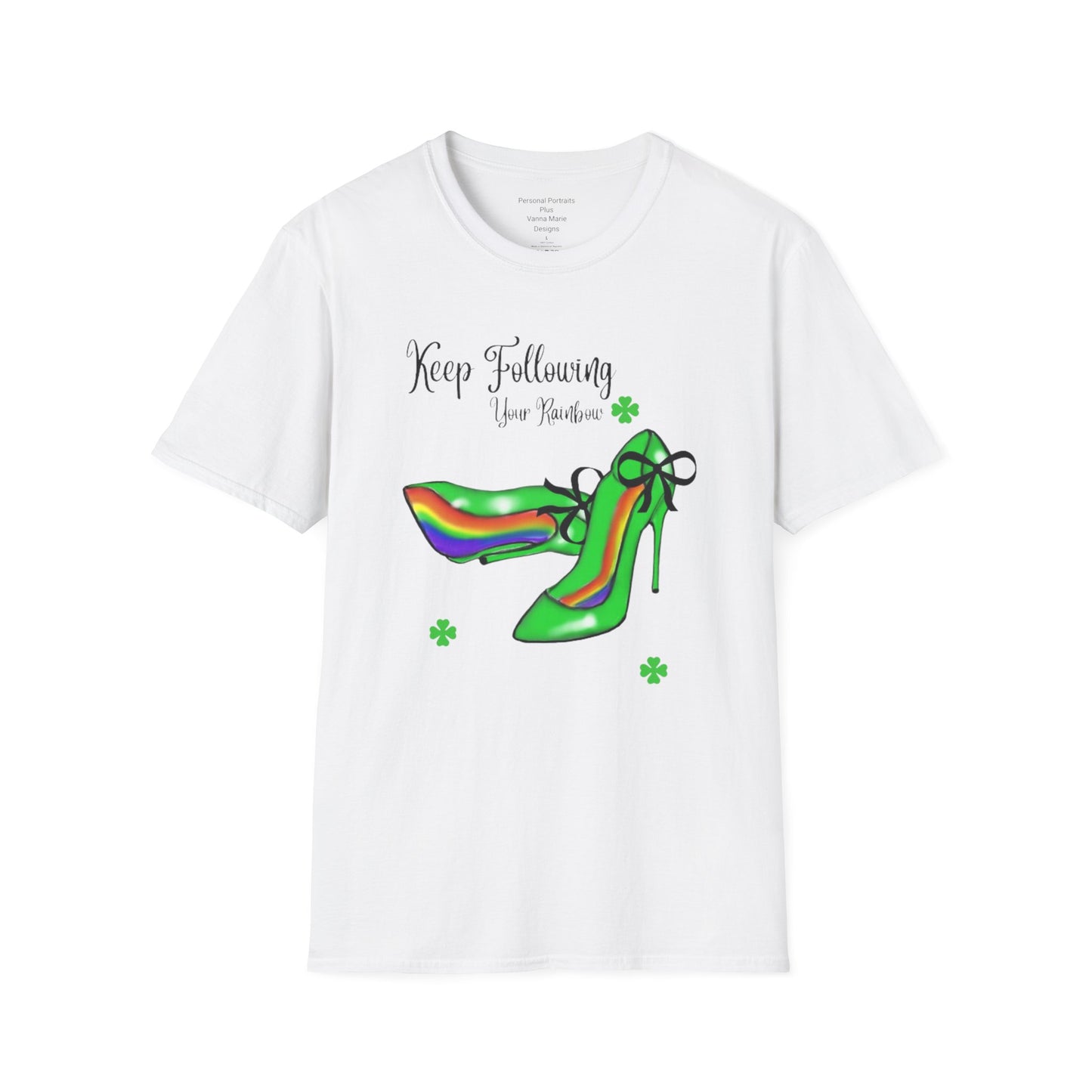 Unisex Softstyle T-Shirt/ Keep following your rainbow/Clovers