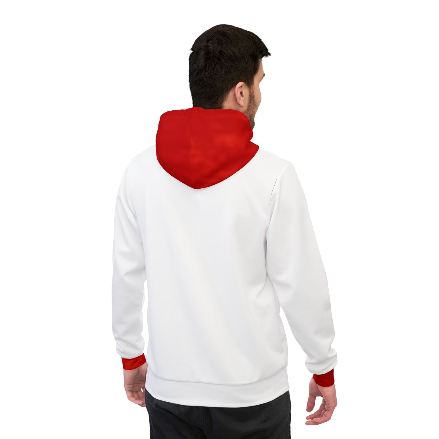 Unisex Athletic Hoodie (AOP)/Santa/White/Red