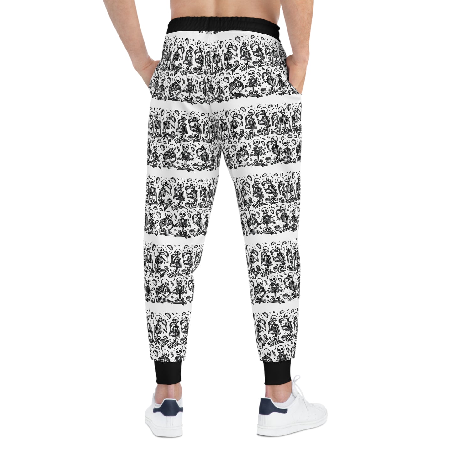 Unisex Athletic Joggers (AOP)/ Skeletons Eating Tacos/Halloween