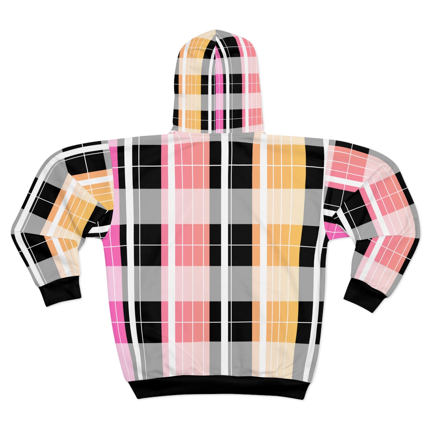 Womans Zip Hoodie (AOP)/Spring/Pastel Pink Plaid