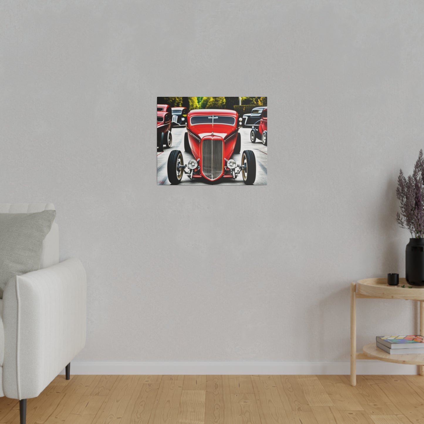 Digital Print Canvas, Stretched, 0.75"/Hot Rods Red