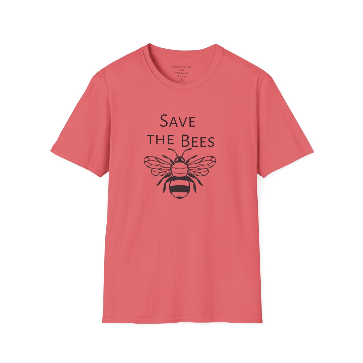 Unisex Softstyle T-Shirt/Save the Bees/With every Save the bees t- shirt purchased 10% of sales goes to bee organization's