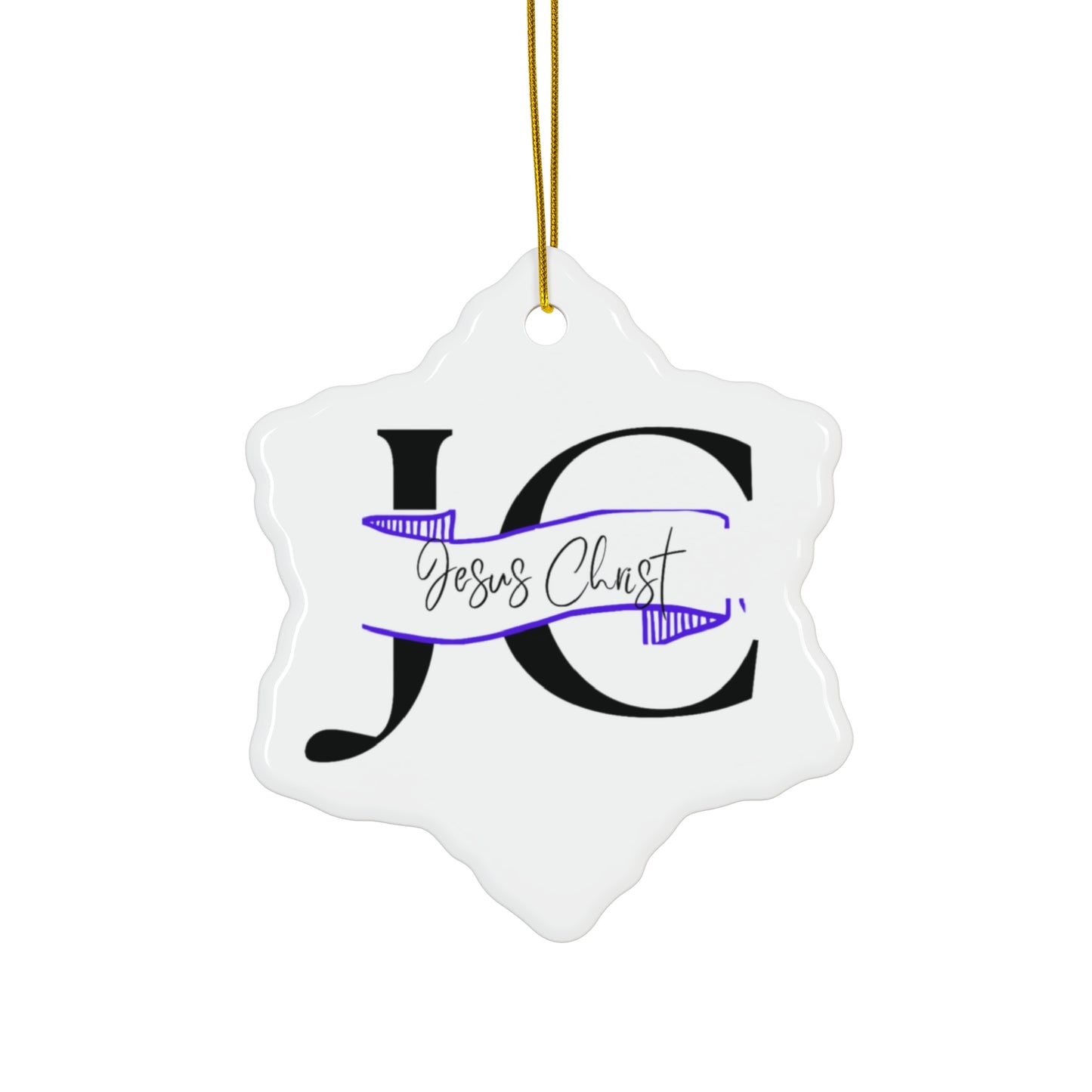 Ceramic Ornament, 4 Shapes JC/Jesus Christ/Purple