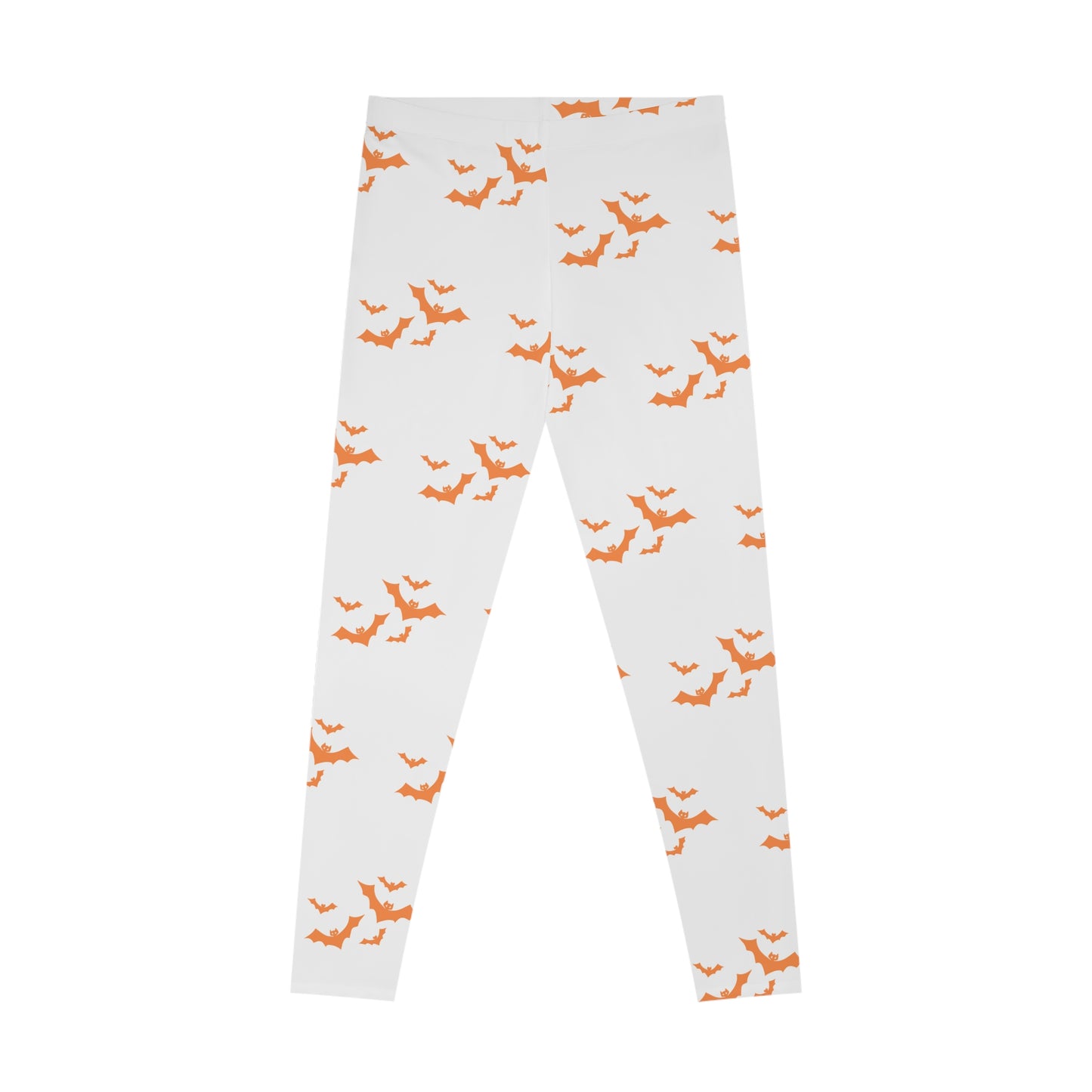 Woman's Stretchy Leggings (AOP)/Bats/Orange/Halloween