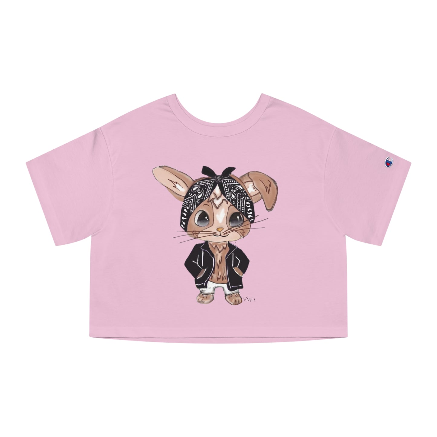 Champion Women's Cropped T-Shirt/ Bandana Bunny/Black