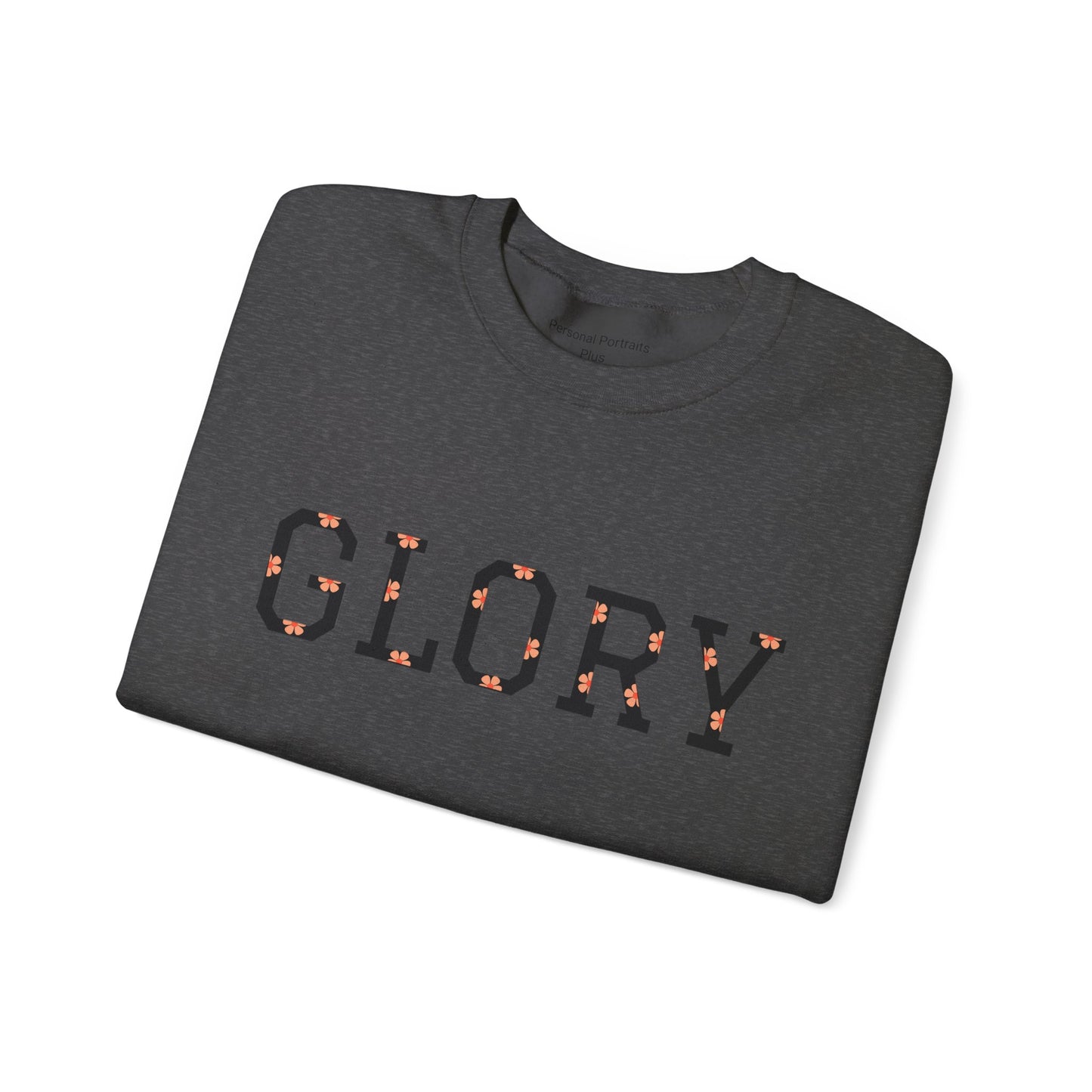 Womans/Heavy Blend™ Crewneck Sweatshirt/Glory/Black/Orange Daisies