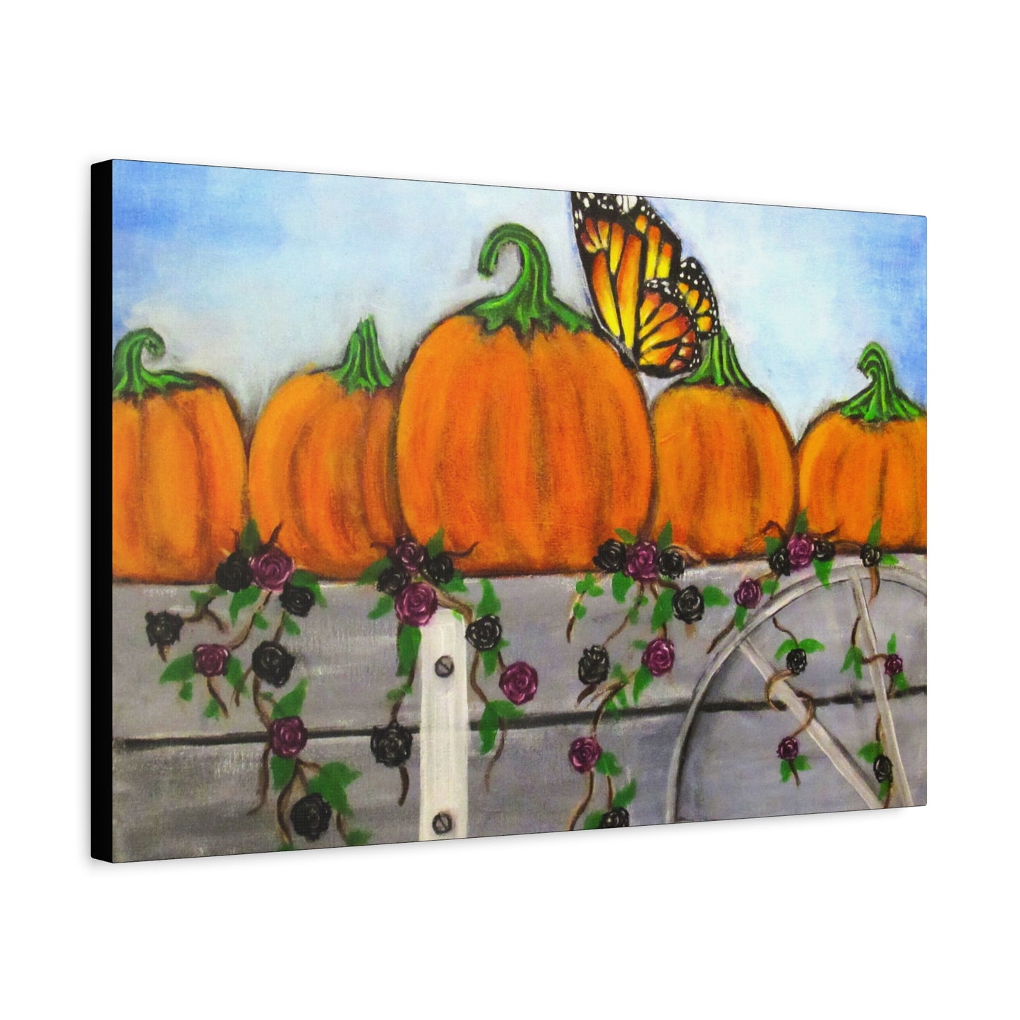 Matte Canvas, Stretched, 1.25"/Fall/Pumpkins in a Wagon