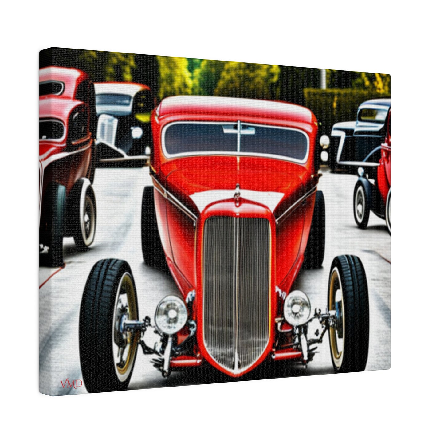 Digital Print Canvas, Stretched, 0.75"/Hot Rods Red