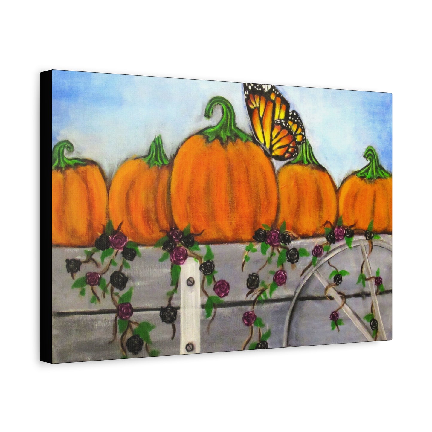 Matte Canvas, Stretched, 1.25"/Fall/Pumpkins in a Wagon