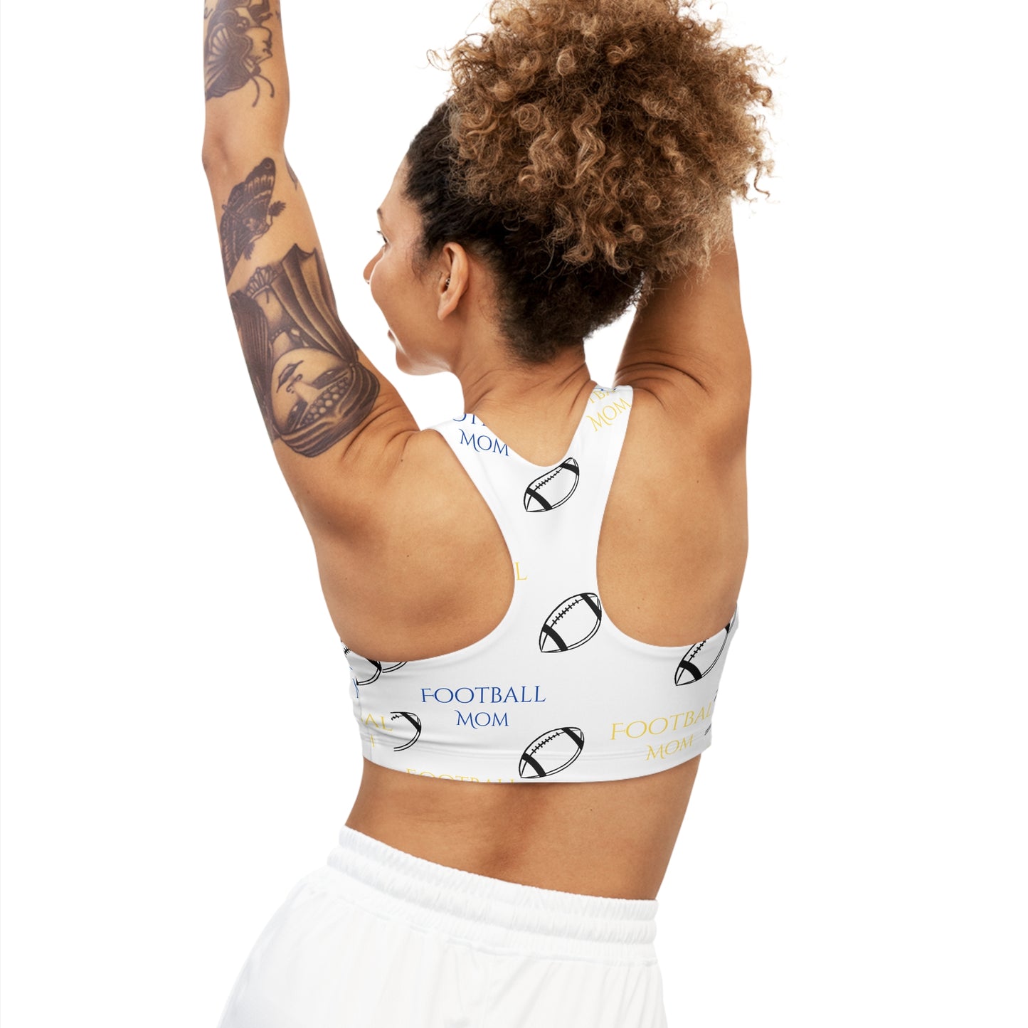 Seamless Sports Bra (AOP)Football Mom