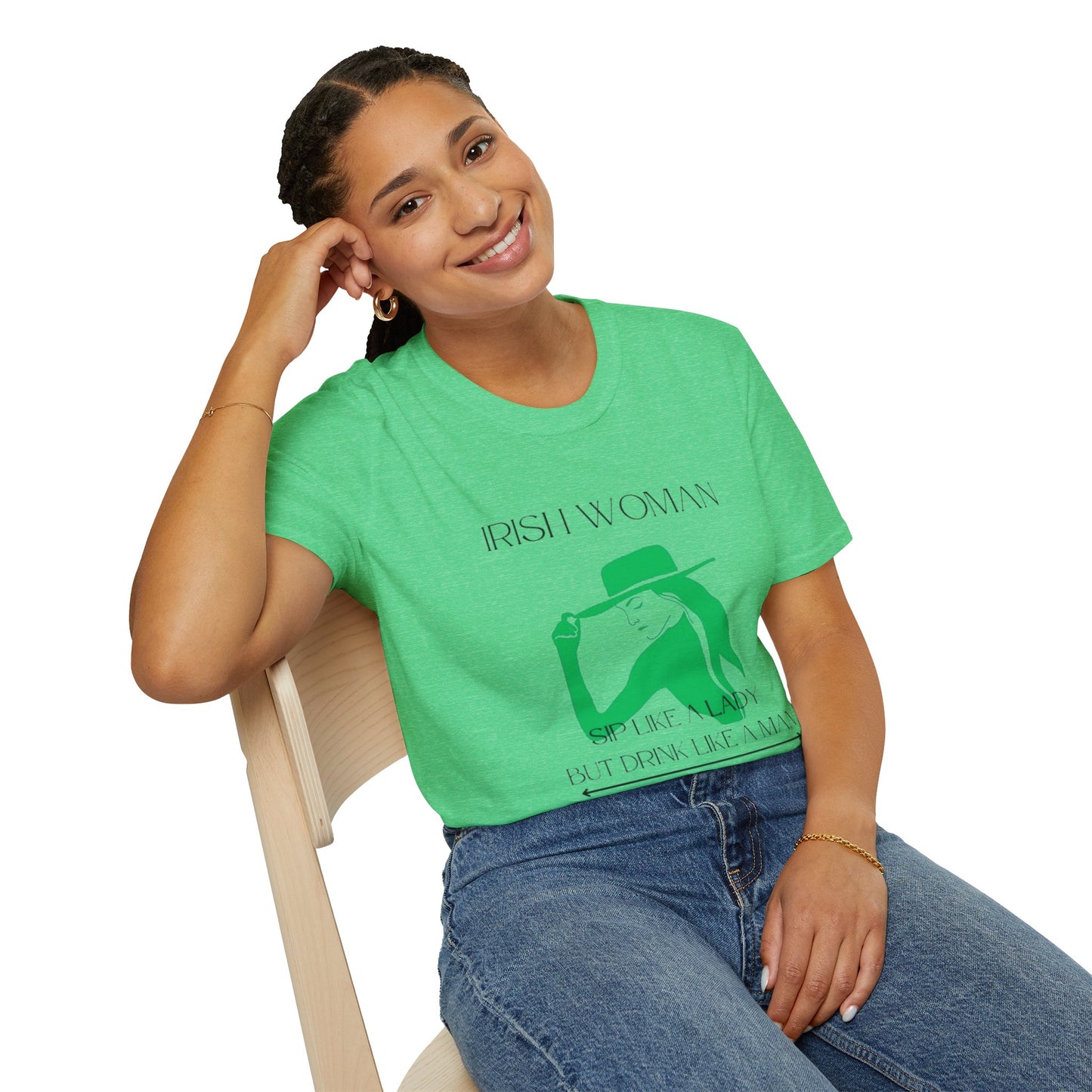 Unisex Softstyle T-Shirt/St. Patricks Day/ Irish women sip like a lady but drink like a man