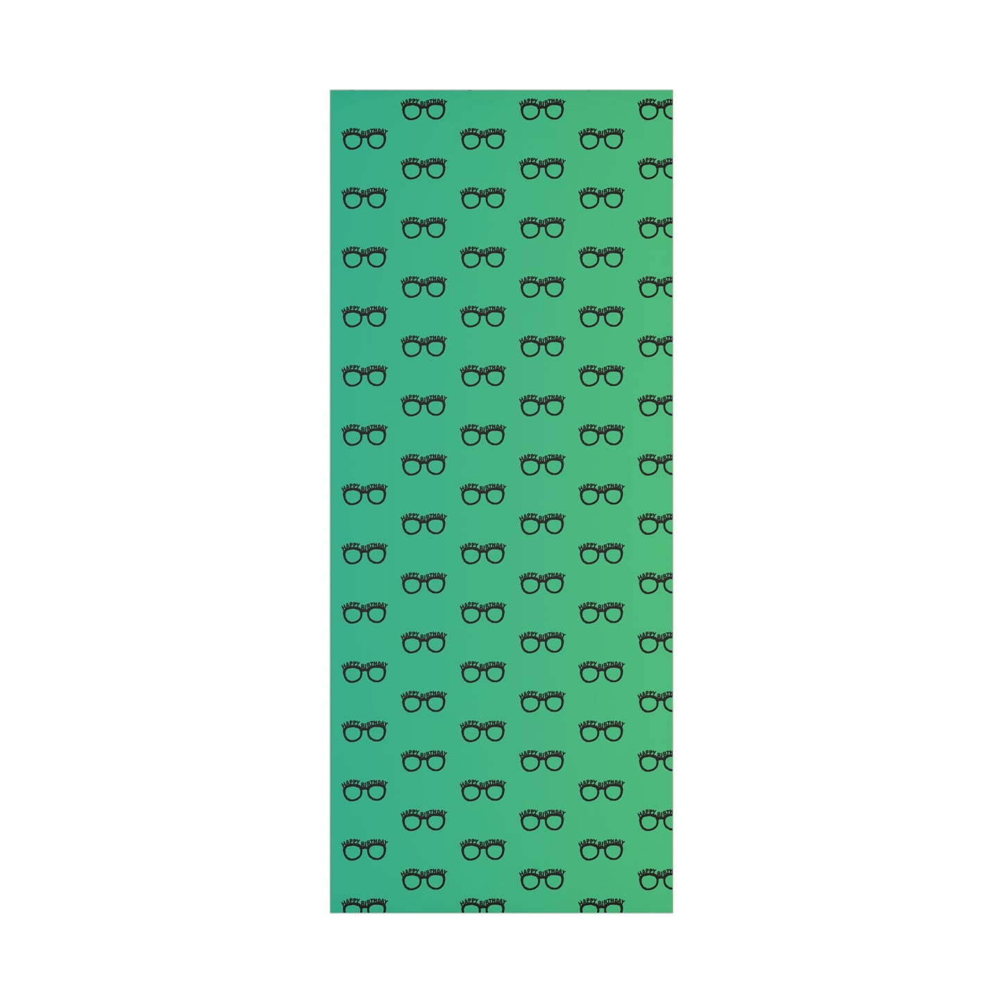 Birthday Gift Wrap Papers Happy Birthday Glasses/ Green Gradient