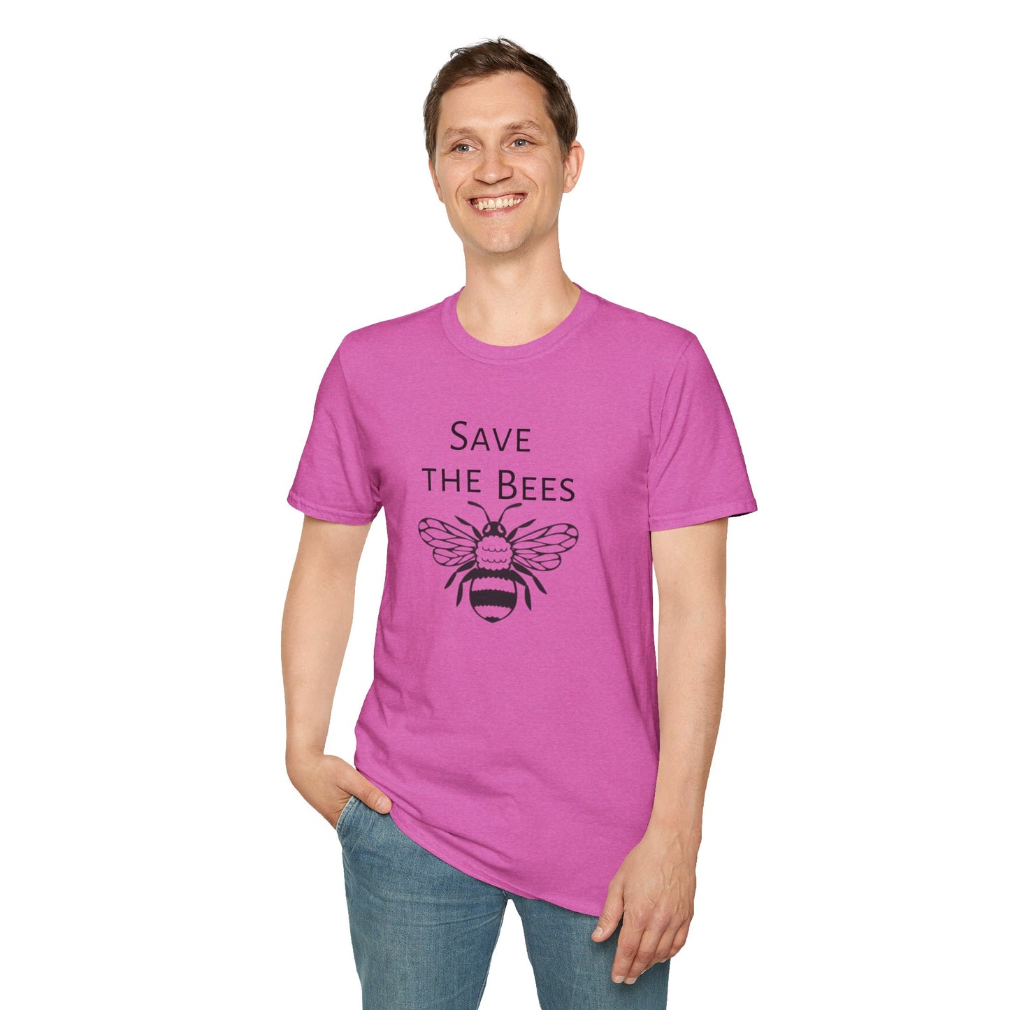 Unisex Softstyle T-Shirt/Save the Bees/With every Save the bees t- shirt purchased 10% of sales goes to bee organization's