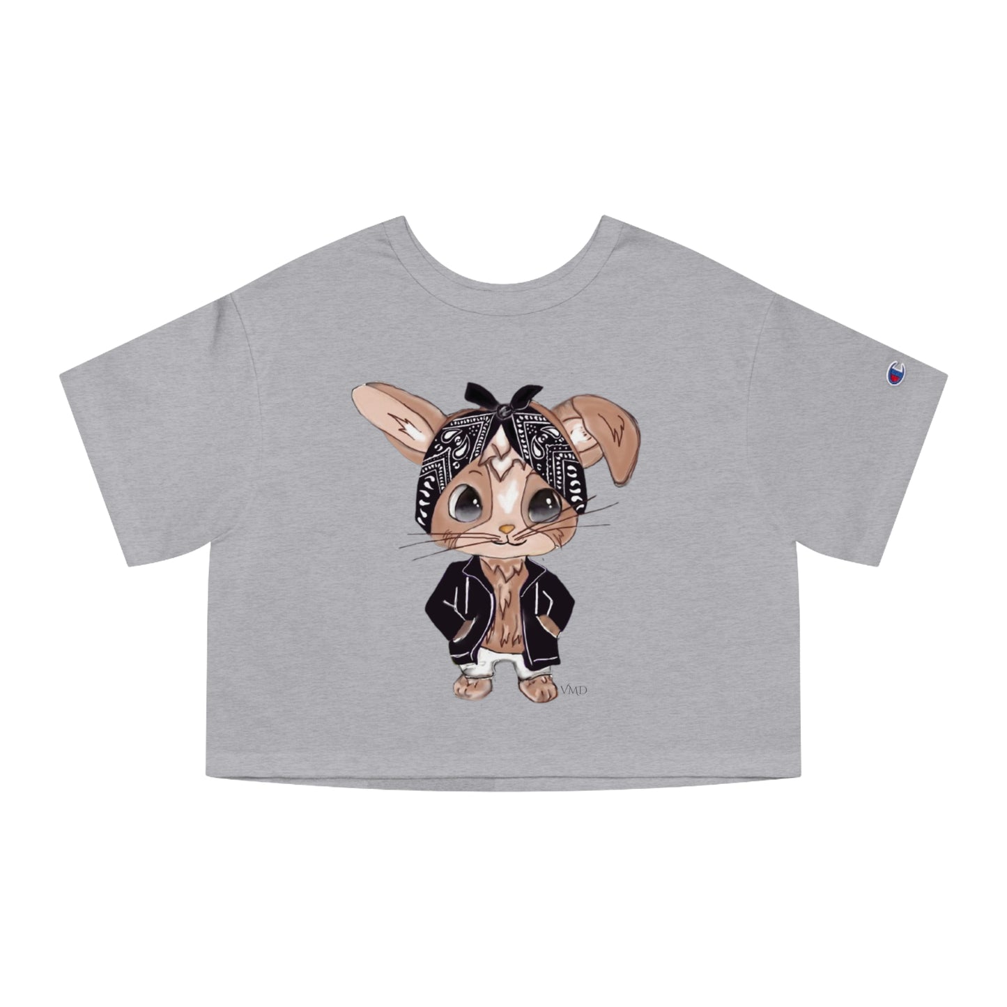 Champion Women's Cropped T-Shirt/ Bandana Bunny/Black