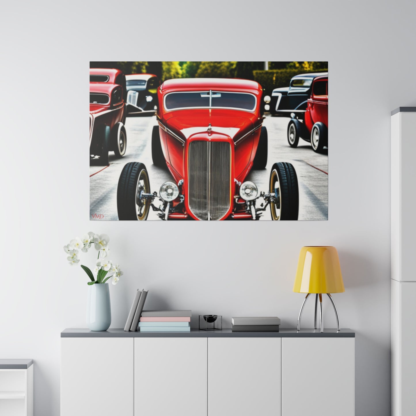 Digital Print Canvas, Stretched, 0.75"/Hot Rods Red