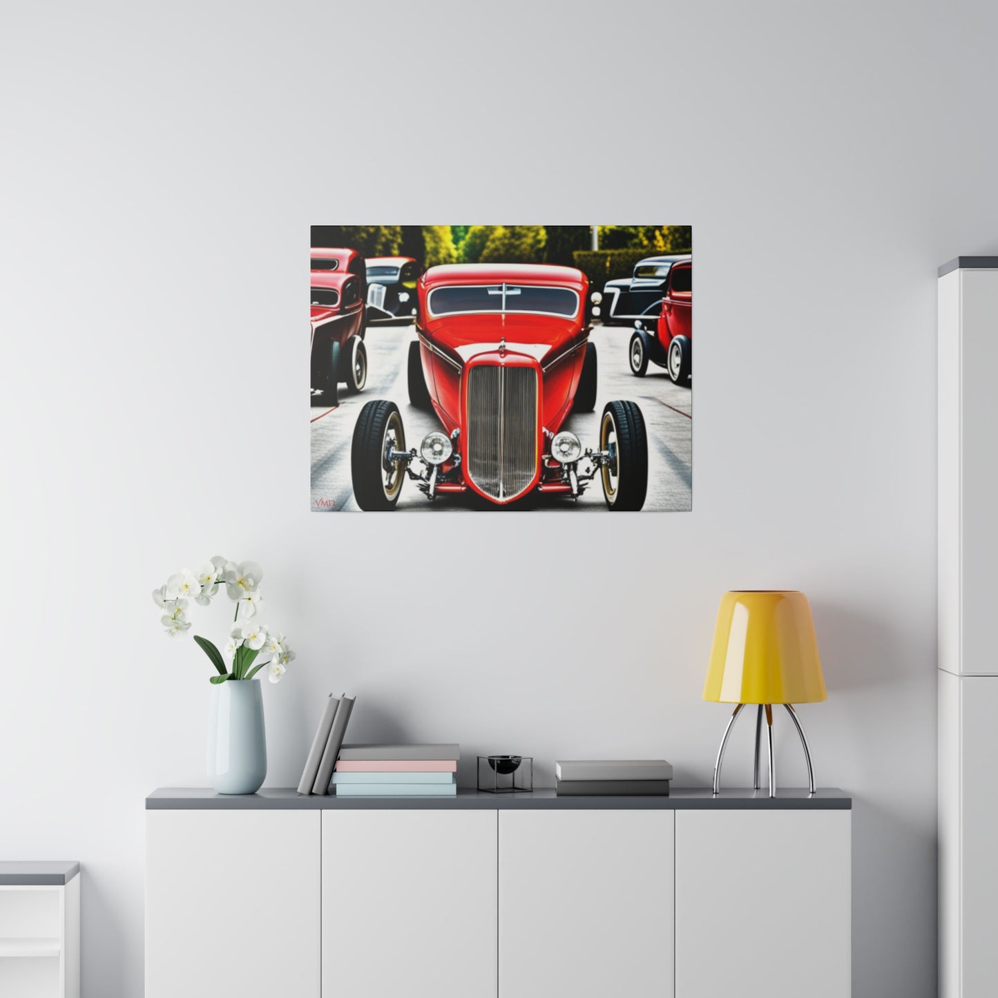 Digital Print Canvas, Stretched, 0.75"/Hot Rods Red