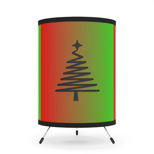 Tripod Lamp with High-Res Printed Shade, US\CA/plug/ Christmas tree/Red/Green Gradient