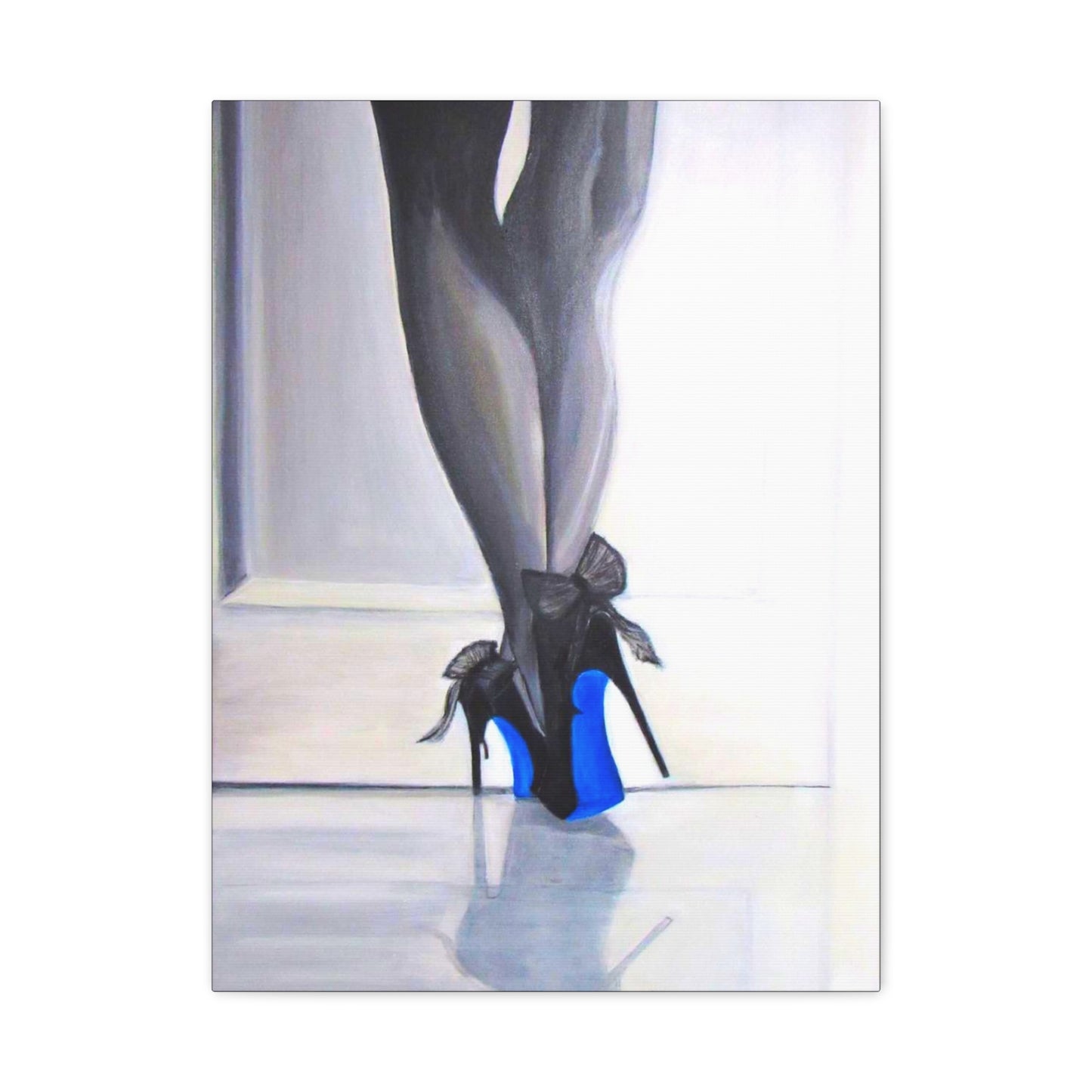 Matte Canvas, Stretched, 1.25"/ Acrylic Painting Print/Blue Bottoms