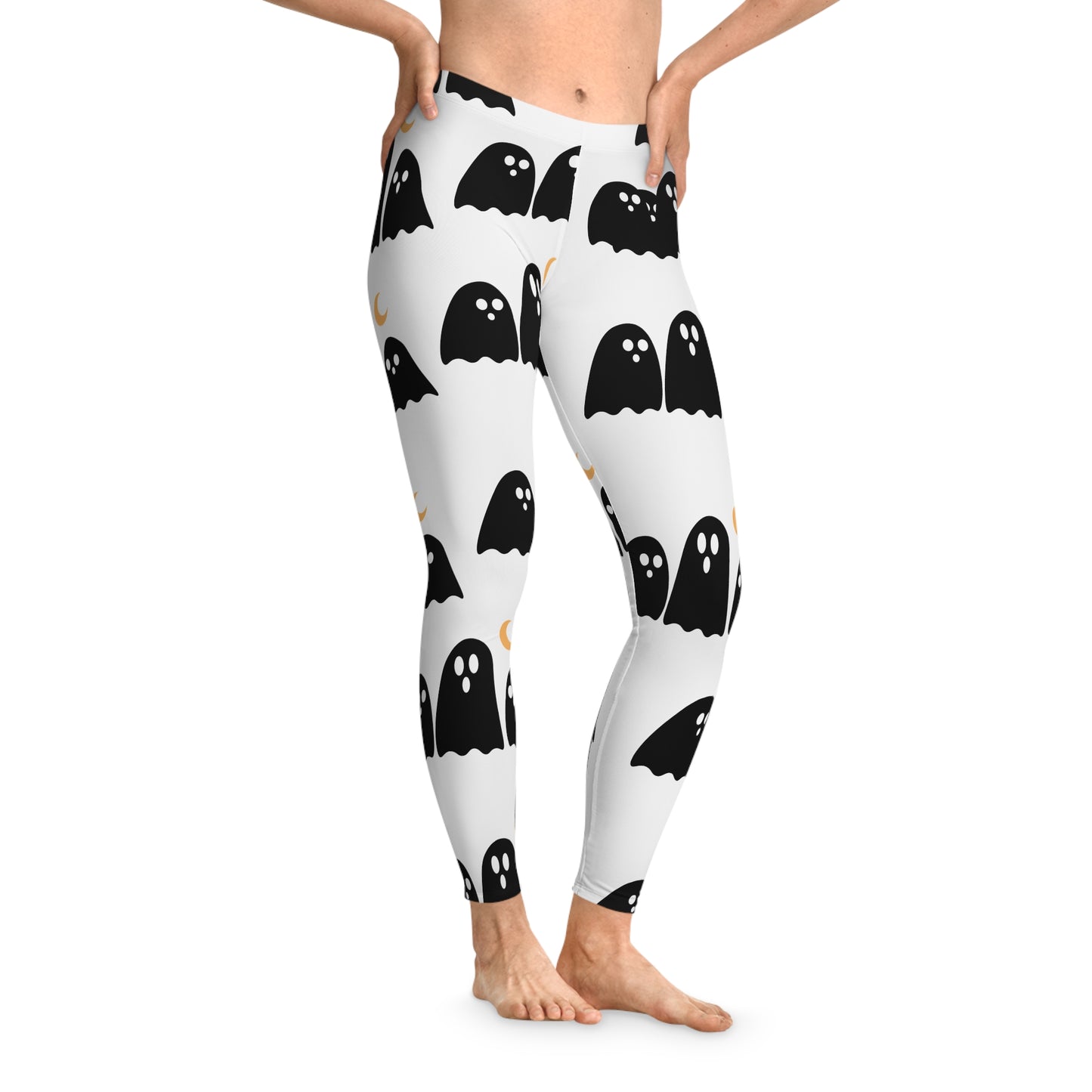 Woman's Stretchy Leggings (AOP)/ Friendly ghosts