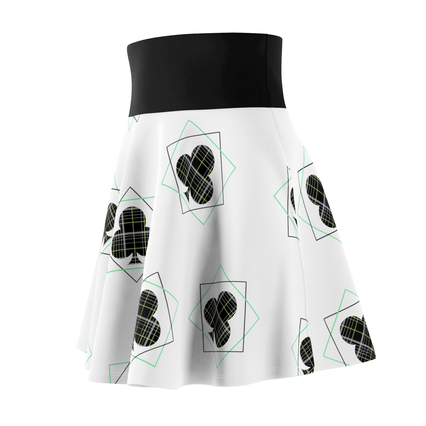 Women's Skirt/White(AOP)/Clovers