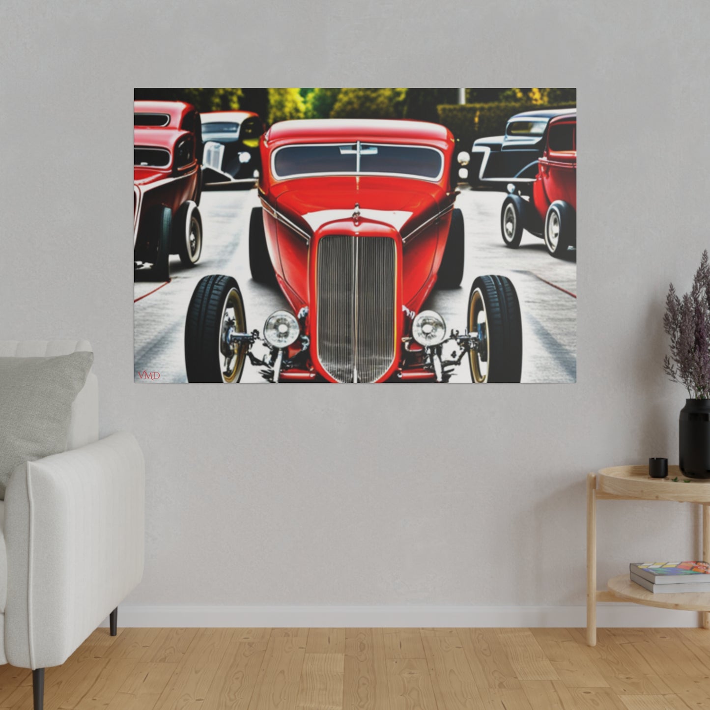 Digital Print Canvas, Stretched, 0.75"/Hot Rods Red