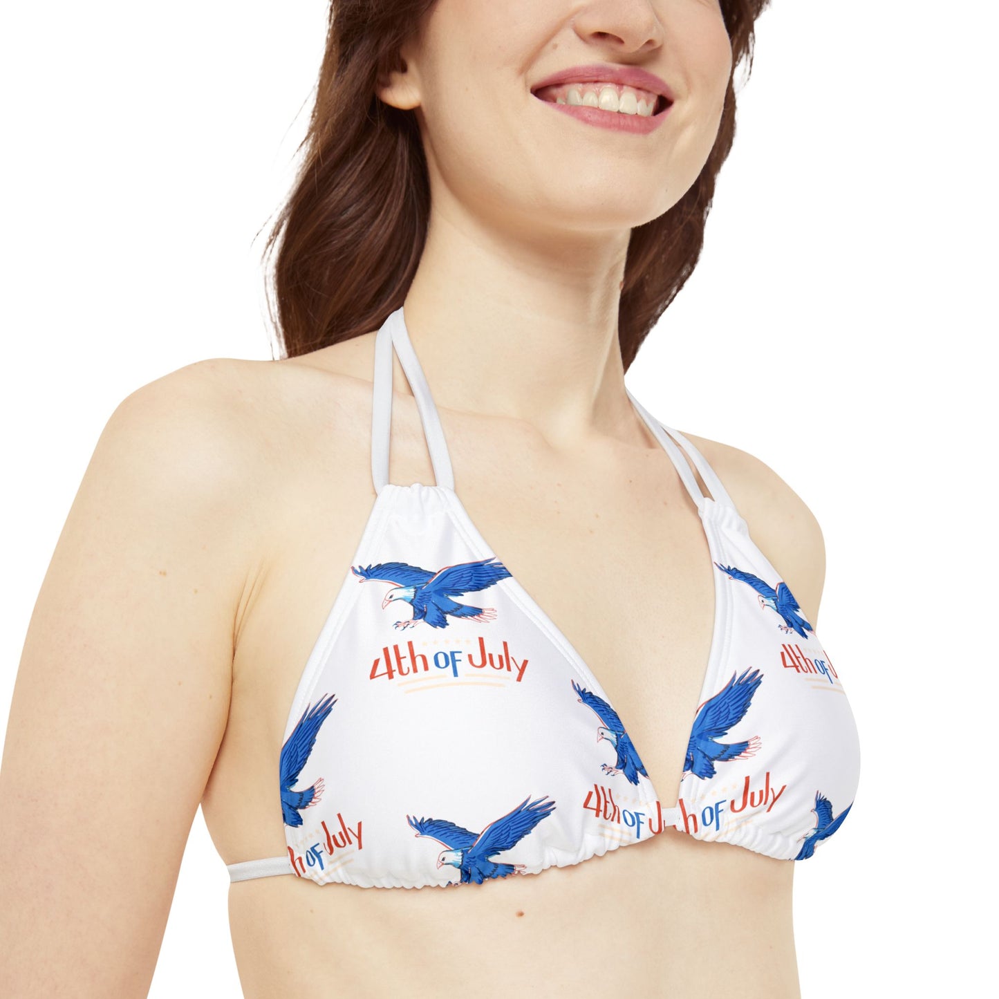 Strappy Bikini Set (AOP)/4th of July/Bald Eagle