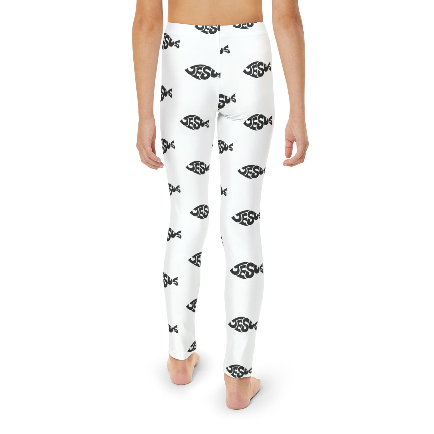 Youth Full-Length Leggings (AOP)/Jesus Fish