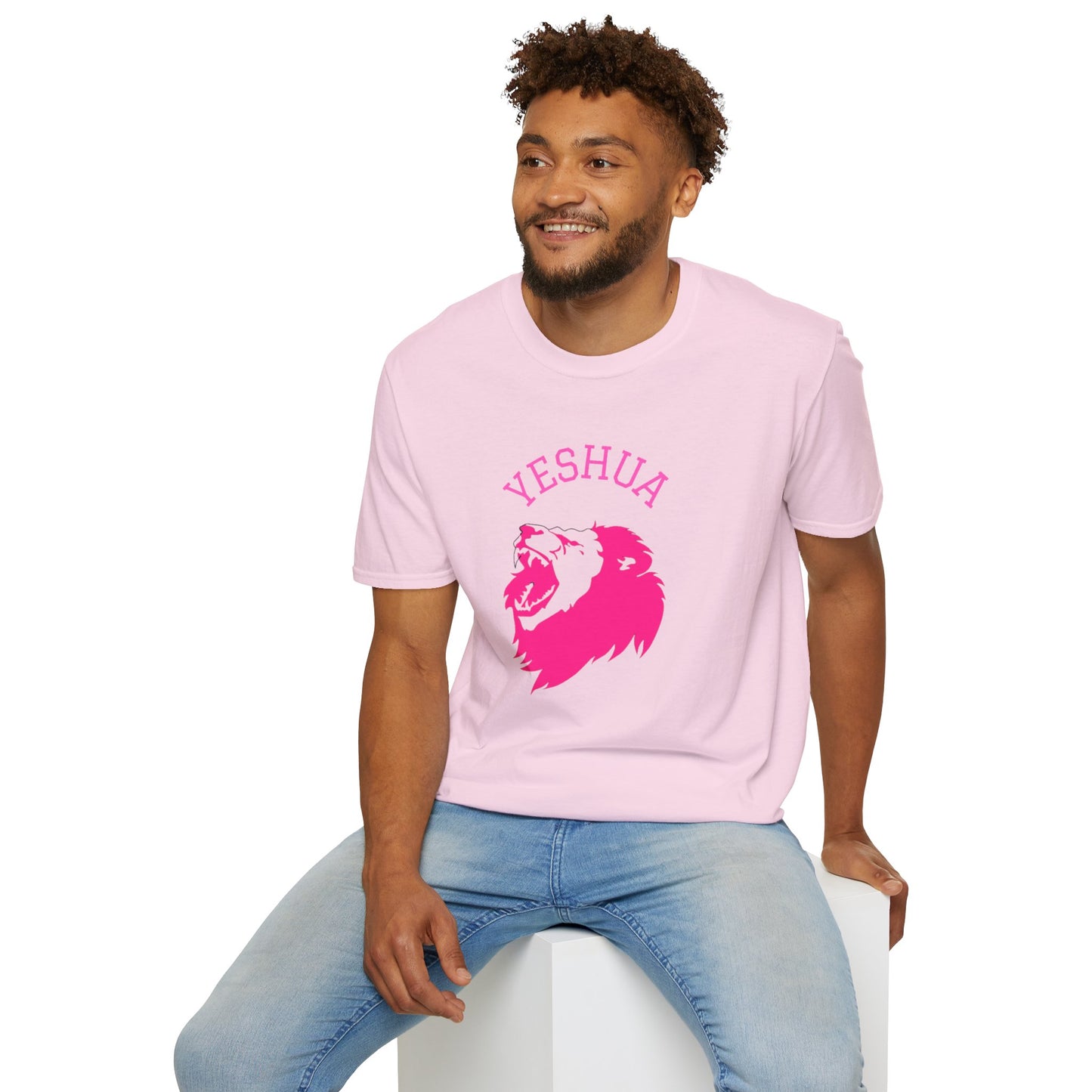 Unisex Softstyle T-Shirt/Yeshua/Pink/Lion