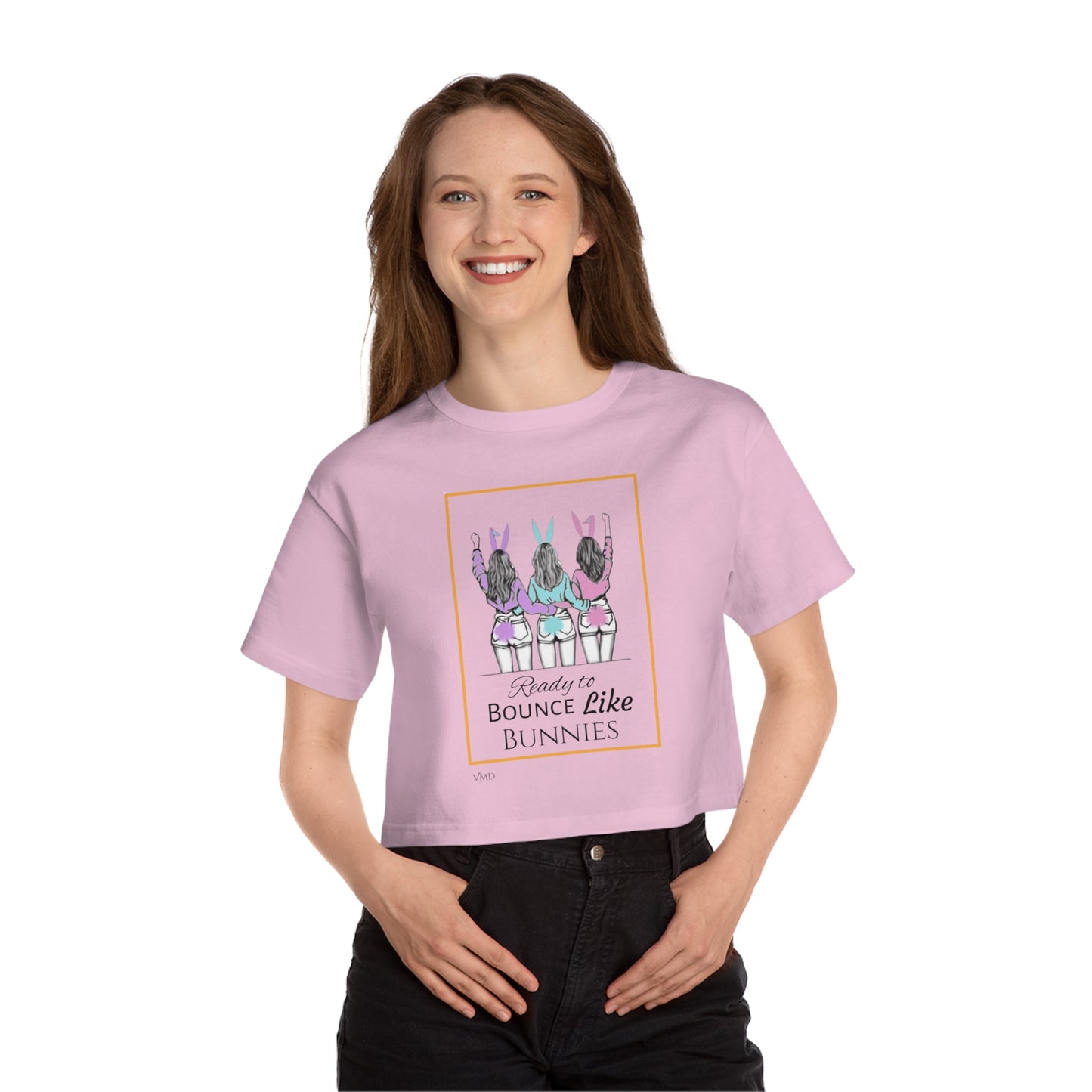 Champion Women's Cropped T-Shirt/ Ready to Bounce like Bunnies