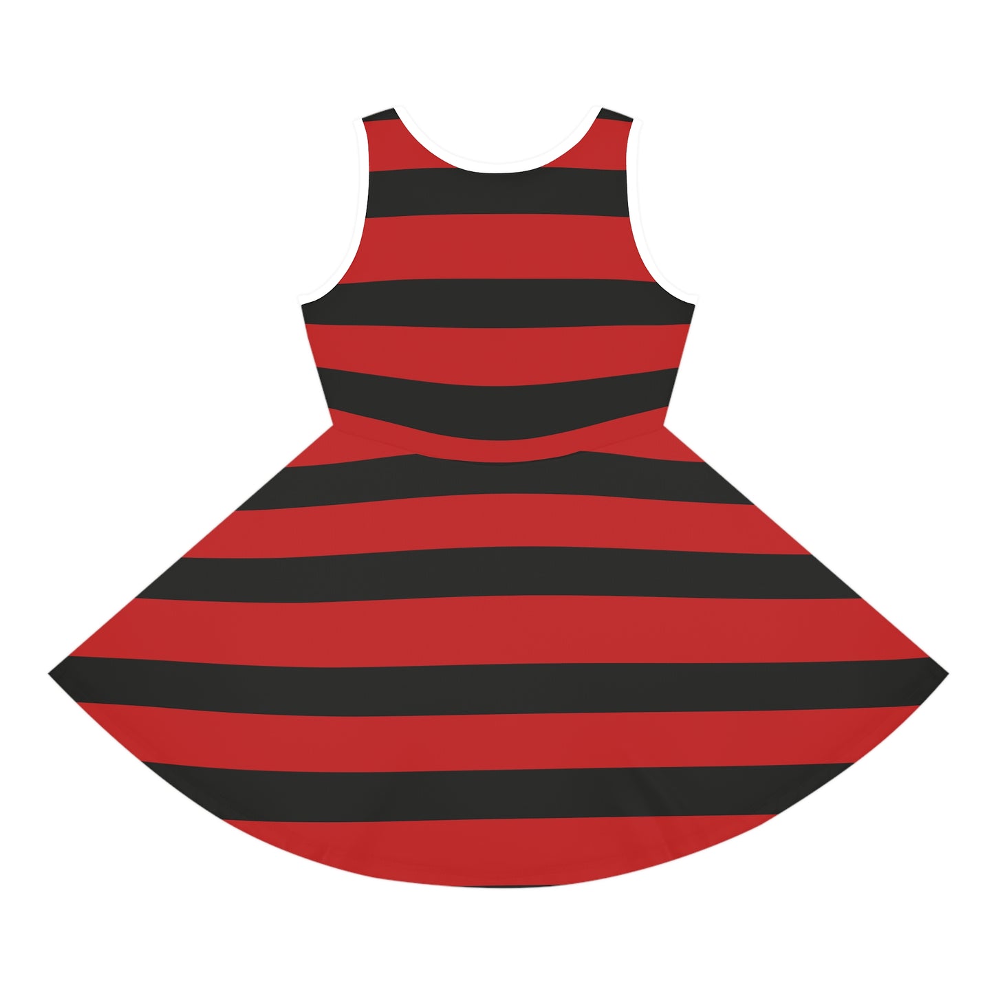 Girls' Sleeveless Sundress (AOP)/ Reindeer Black/Red Striped