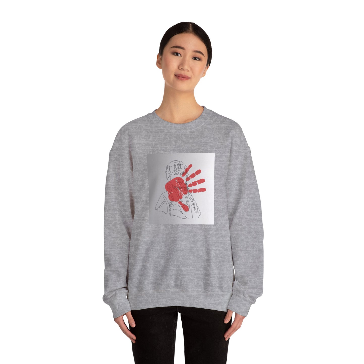 Unisex Heavy Blend™ Crewneck Sweatshirt/Native American/Hand Print/ Spreading Awareness for Indigenous Women