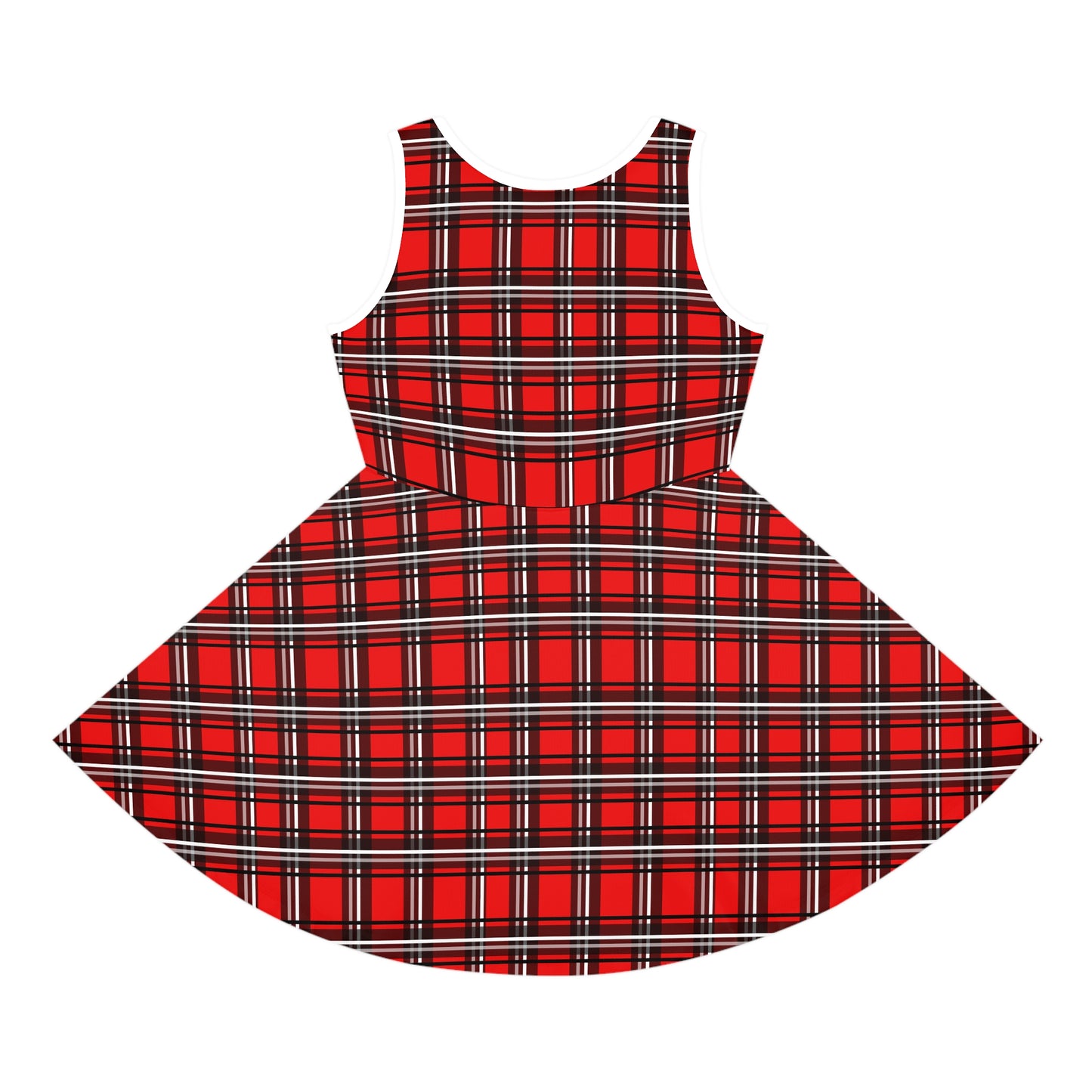 Girls' Sleeveless Sundress (AOP)/ White Reindeer/Red/Black/Plaid/Holiday