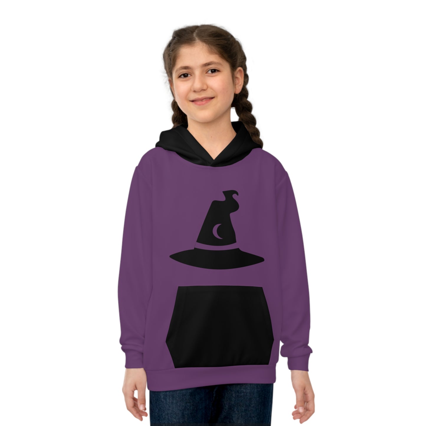 Girls Children's Hoodie (AOP)/Witch Hat/Purple