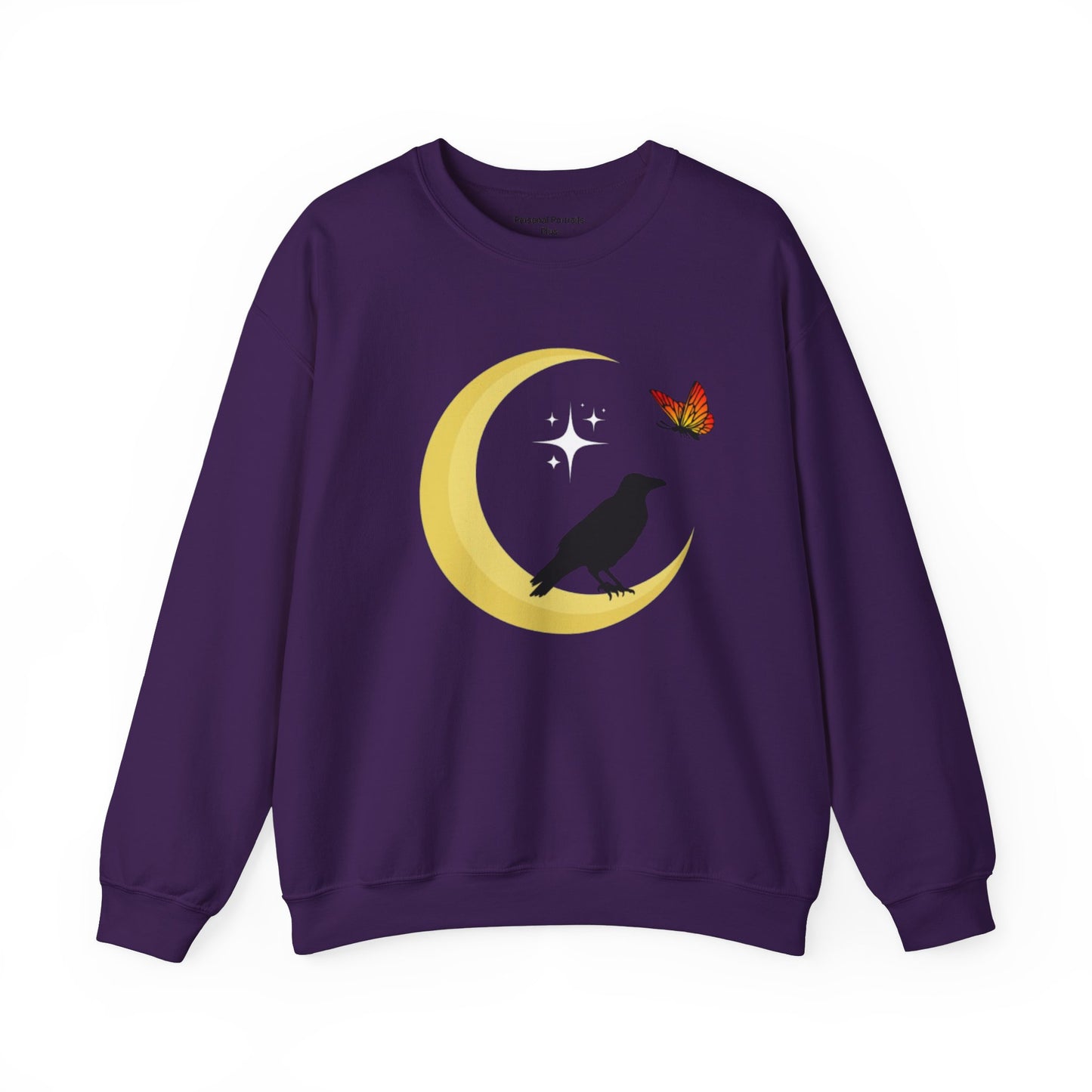 Woman's Heavy Blend™ Crewneck Sweatshirt/ Crow on the moon/White star/Fall