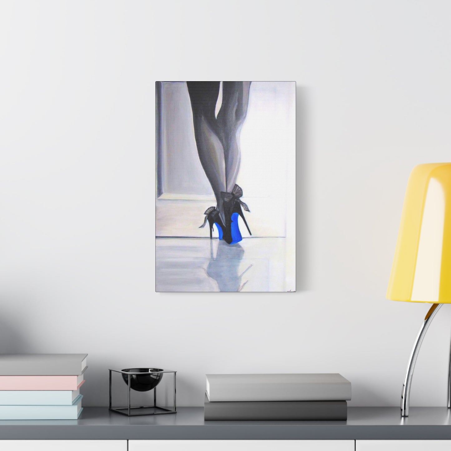 Matte Canvas, Stretched, 1.25"/ Acrylic Painting Print/Blue Bottoms