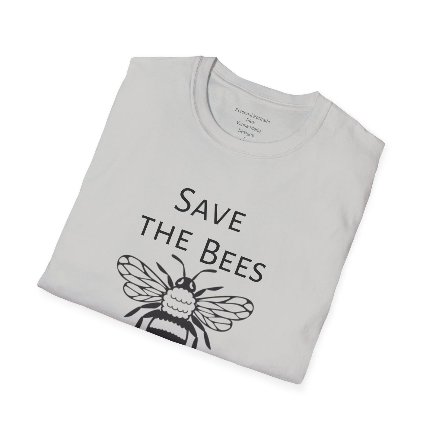 Unisex Softstyle T-Shirt/Save the Bees/With every Save the bees t- shirt purchased 10% of sales goes to bee organization's