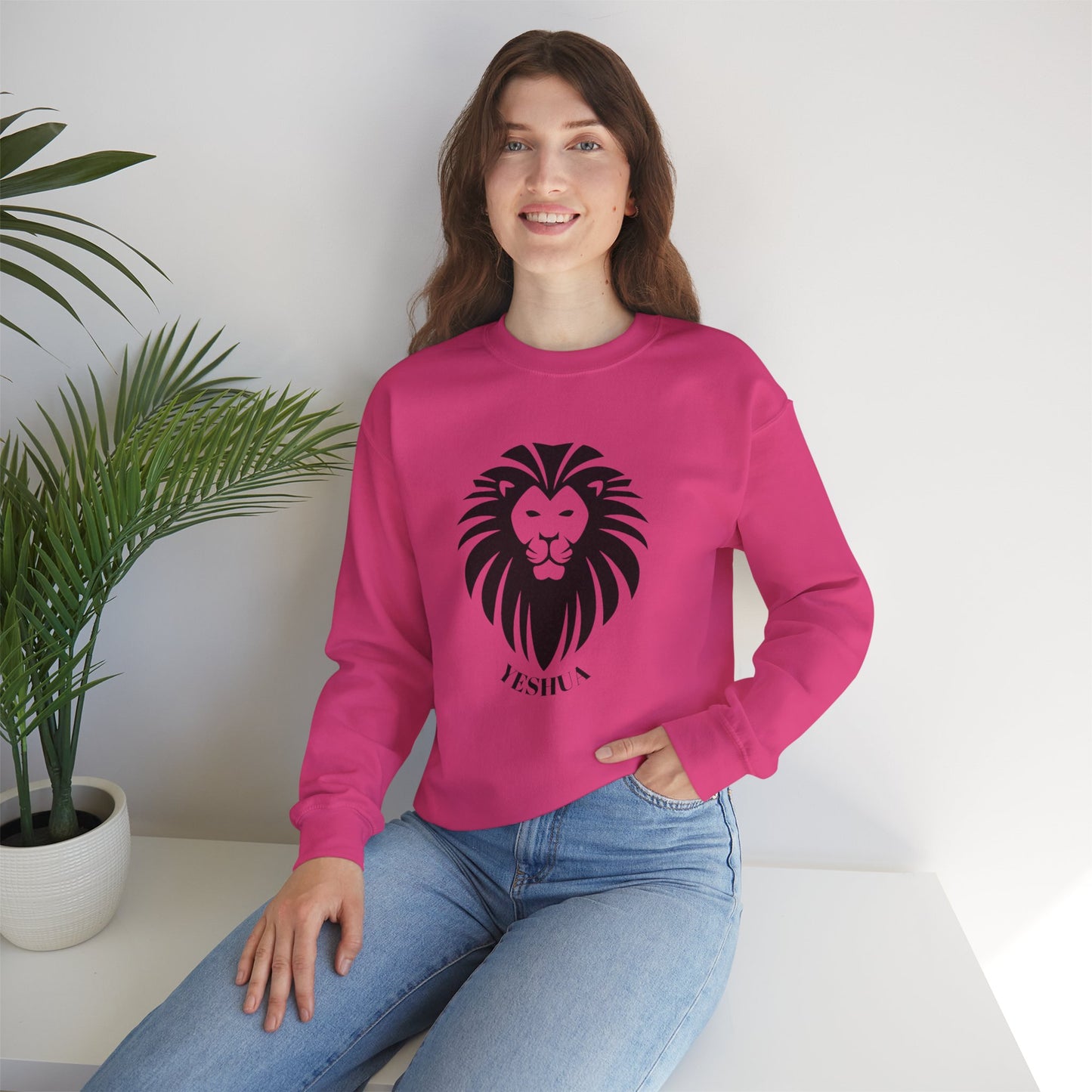 Unisex Heavy Blend™ Crewneck Sweatshirt/Yeshua Lion/Black