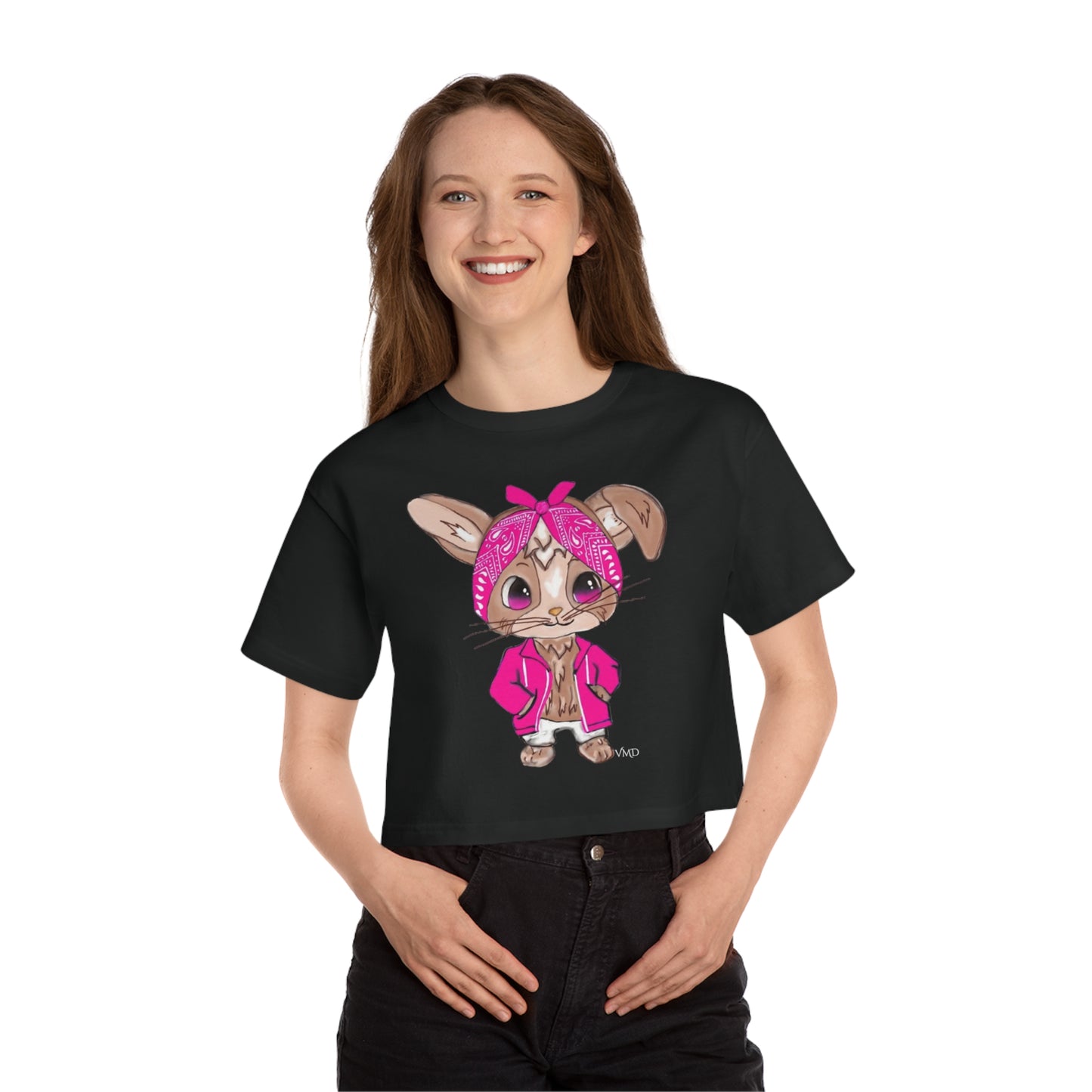 Champion Women's Cropped T-Shirt/Bandana Bunnie/Pink