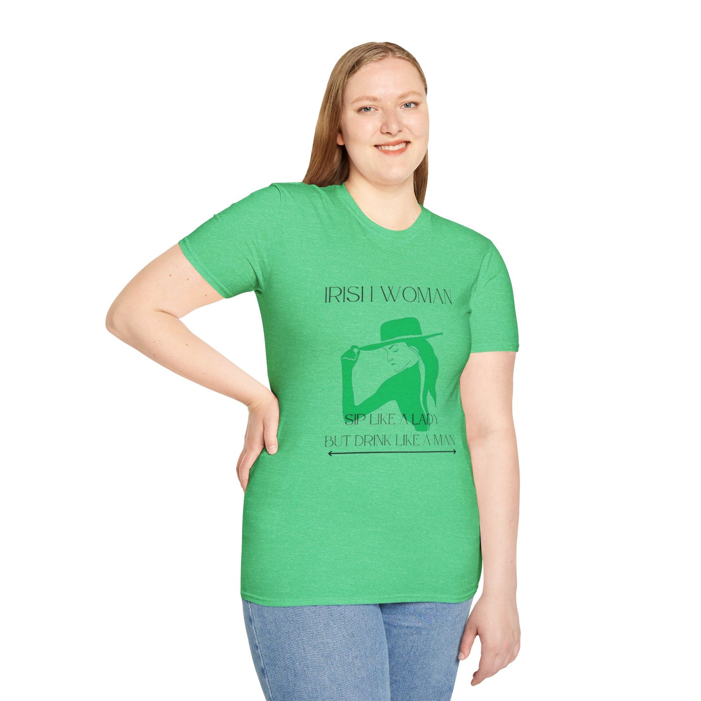 Unisex Softstyle T-Shirt/St. Patricks Day/ Irish women sip like a lady but drink like a man