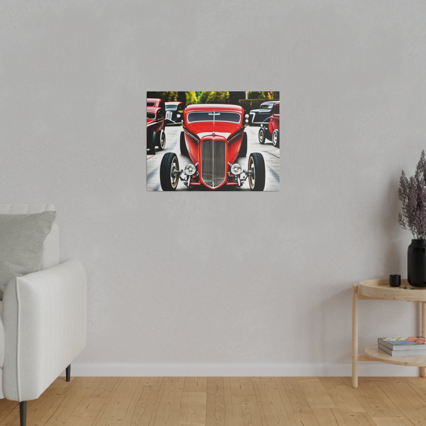 Digital Print Canvas, Stretched, 0.75"/Hot Rods Red