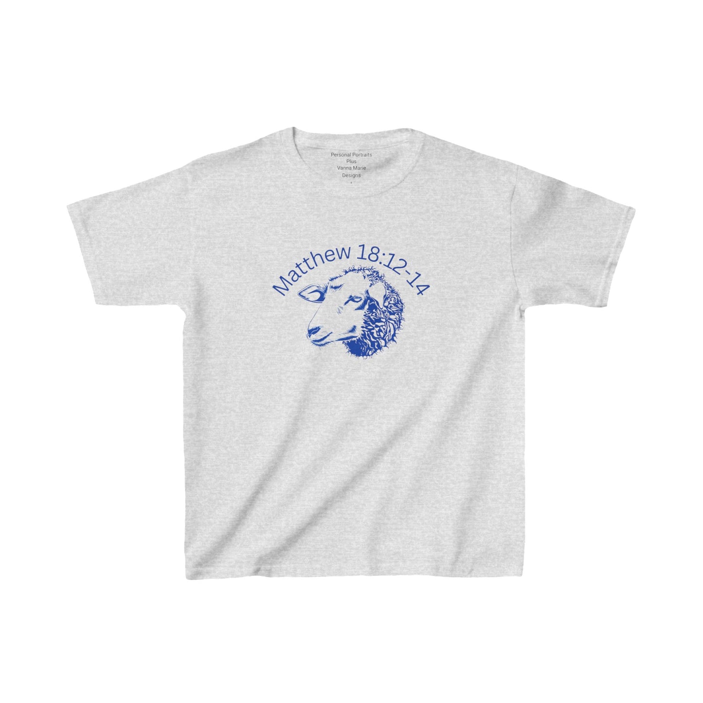 Kids Heavy Cotton™ Tee/Lamb/Matthew 18:12-14/Blue