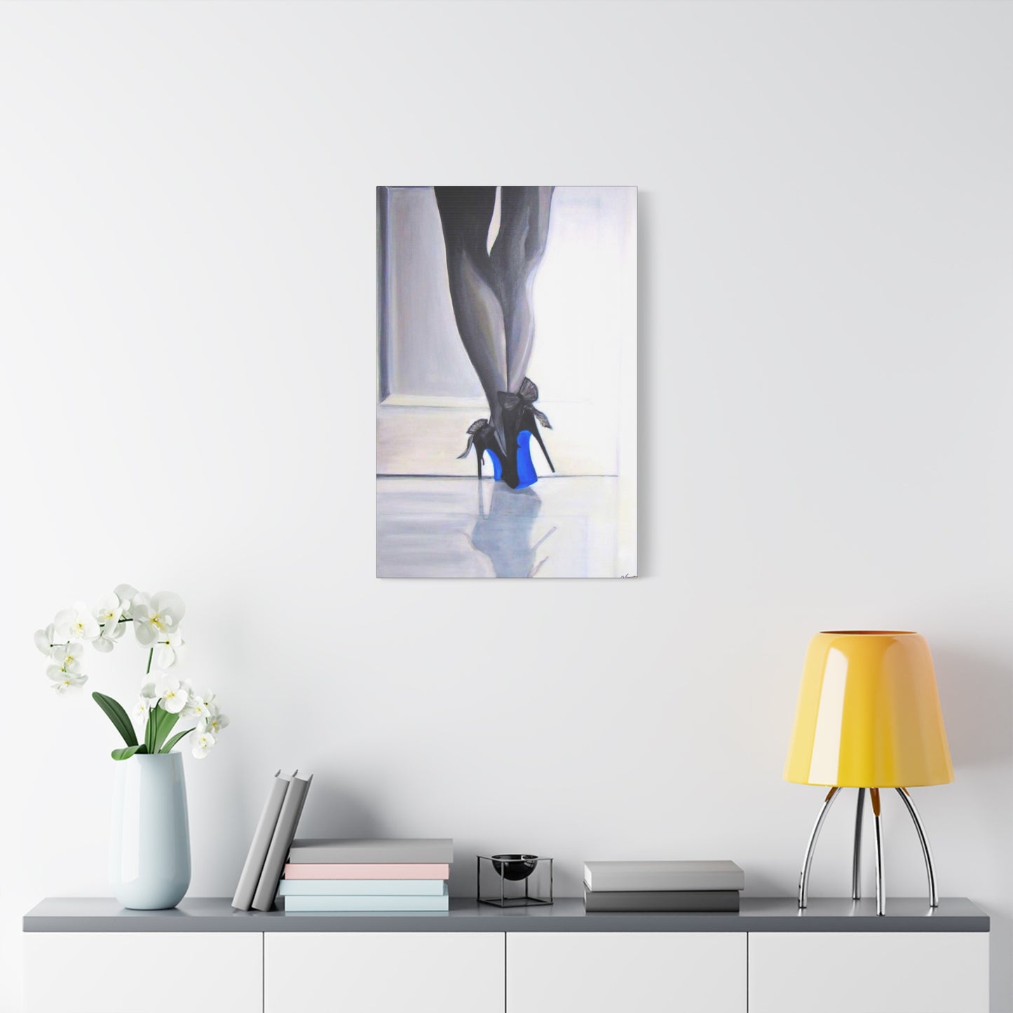 Matte Canvas, Stretched, 1.25"/ Acrylic Painting Print/Blue Bottoms