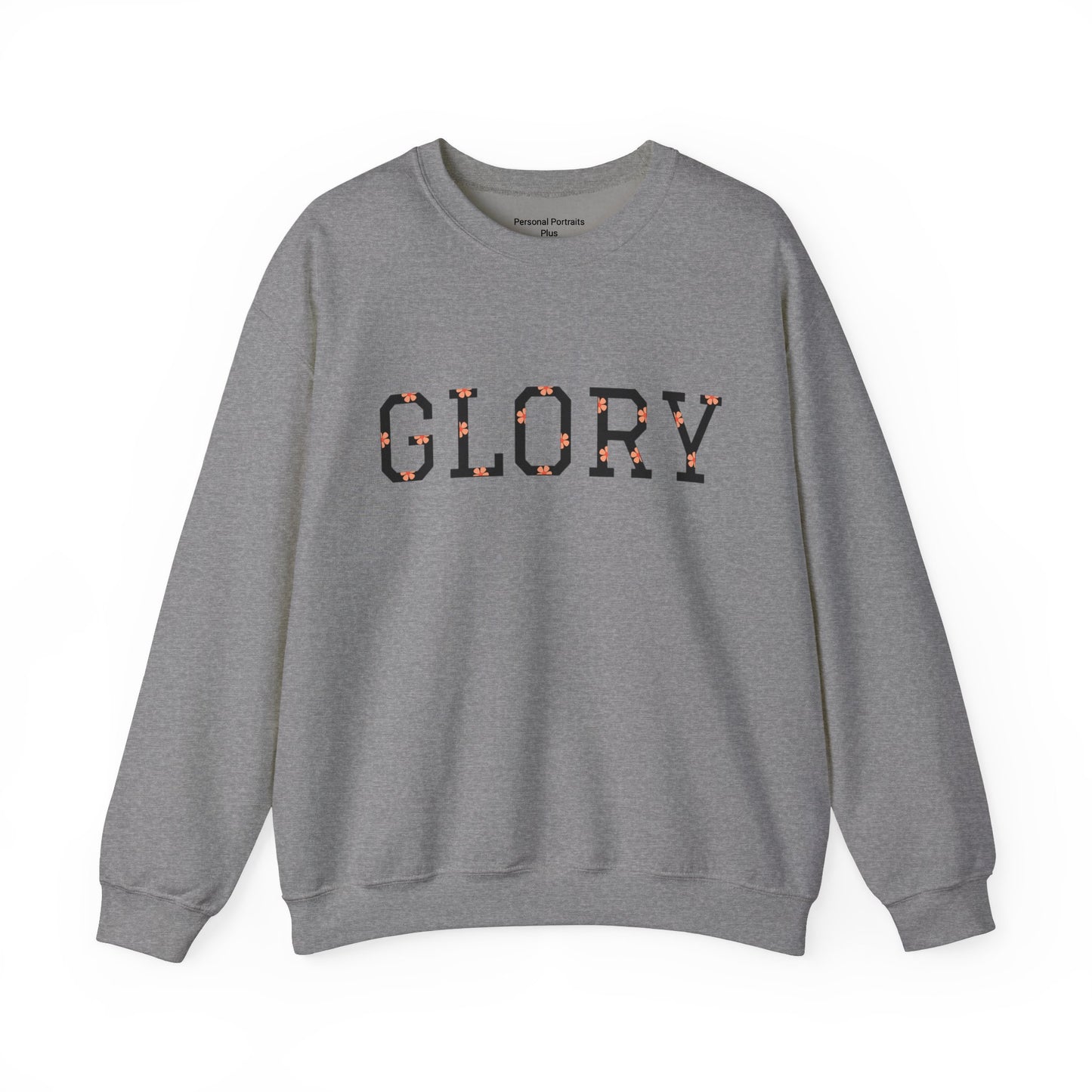 Womans/Heavy Blend™ Crewneck Sweatshirt/Glory/Black/Orange Daisies