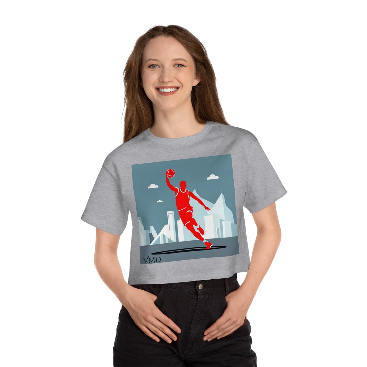 Champion Women's Cropped T-Shirt/Basketball Print