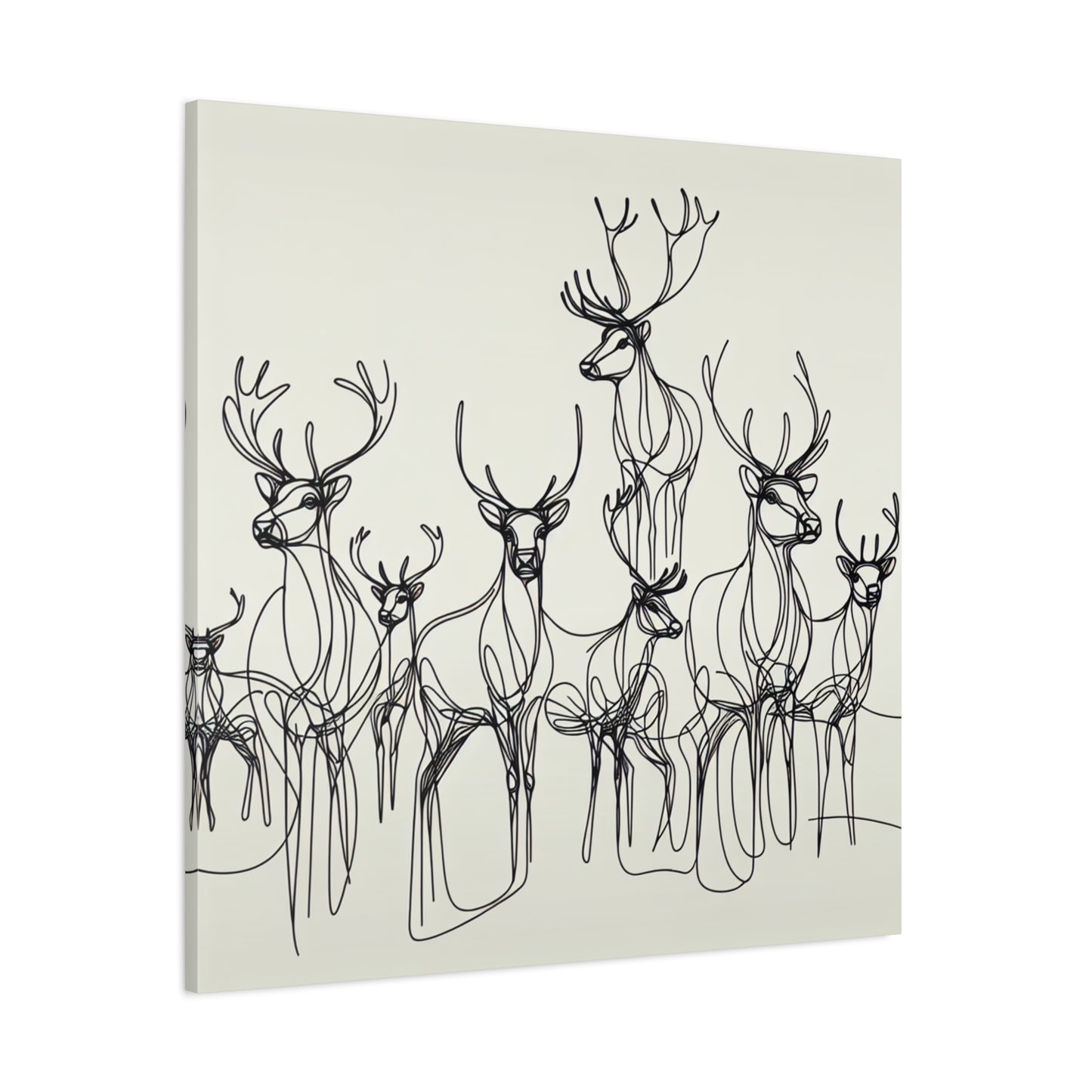 Matte Canvas, Stretched, 1.25"/Reindeer/Line art