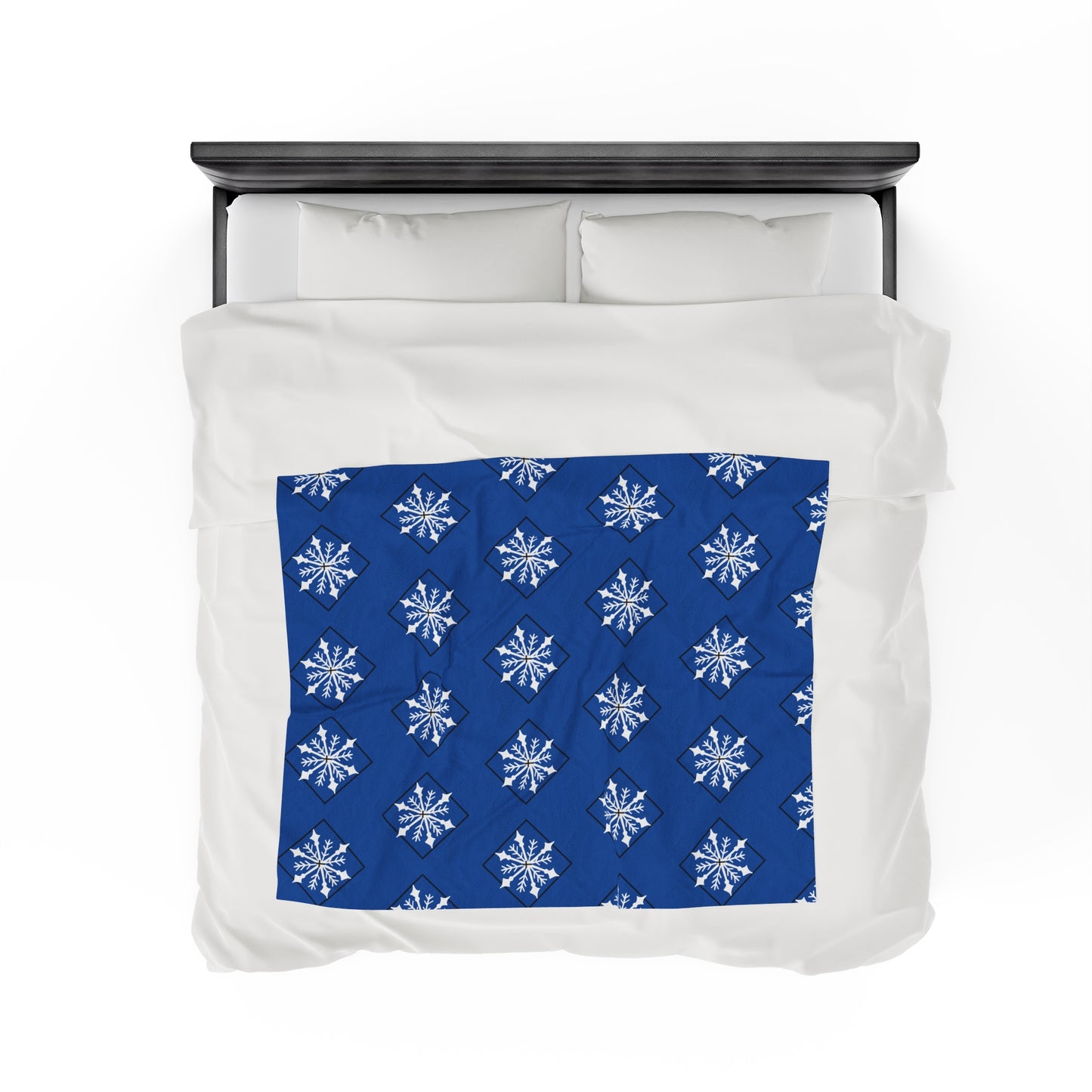 Velveteen Plush Blanket/Holiday/Snowflake/Blue